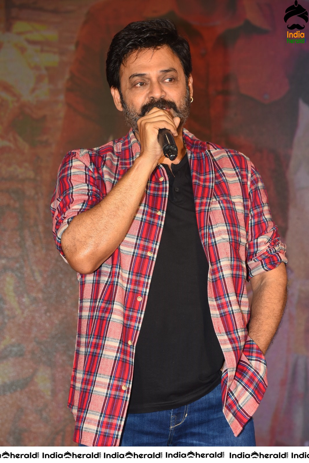 Actor Venkatesh Looking Dapper during Venky Mama Meet Set 2