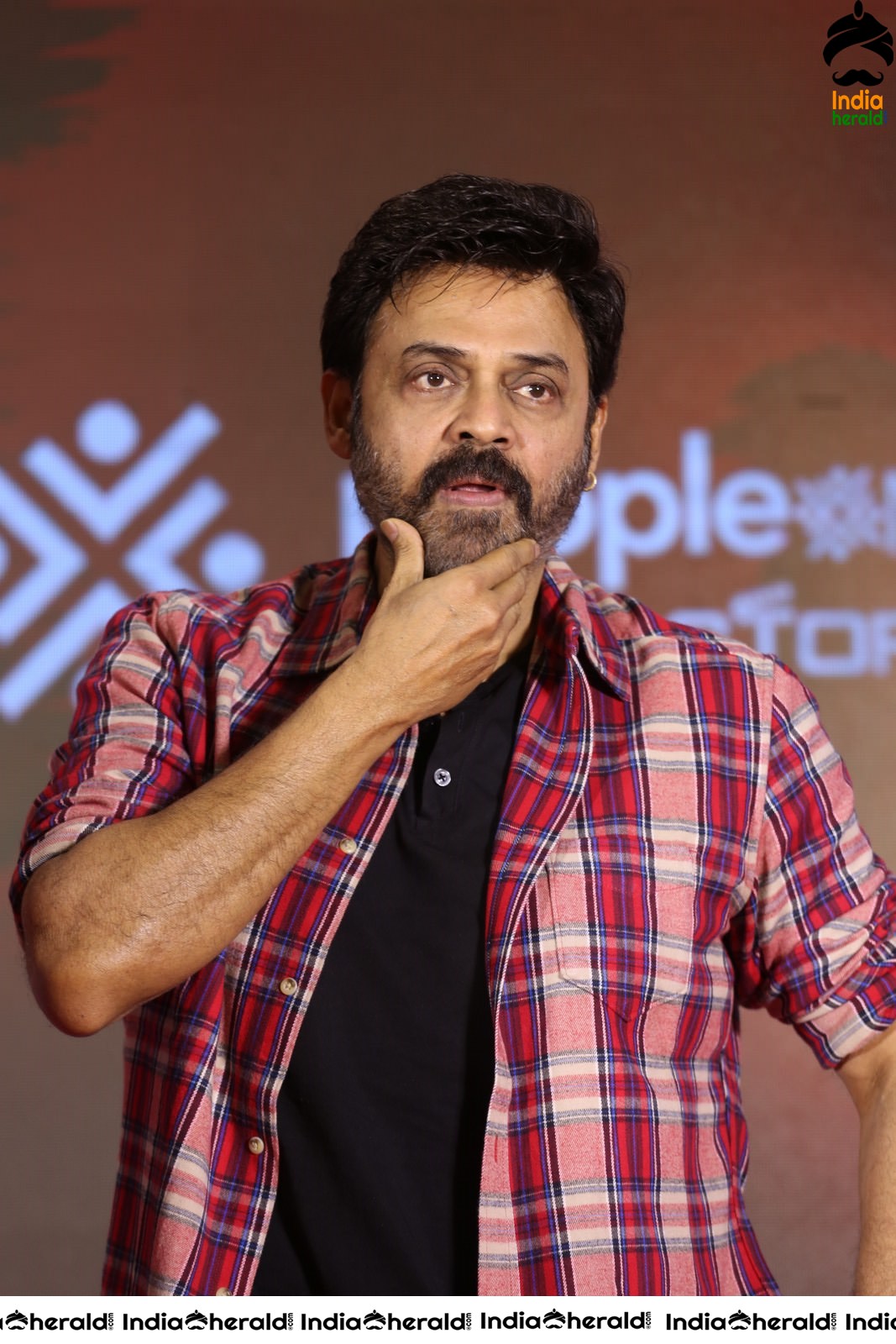 Actor Venkatesh Looking Dapper during Venky Mama Meet Set 2