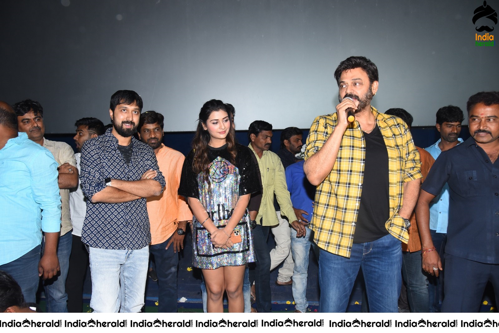 Actor Victory Venkatesh Speech while visiting fans at Devi Theater Set 1