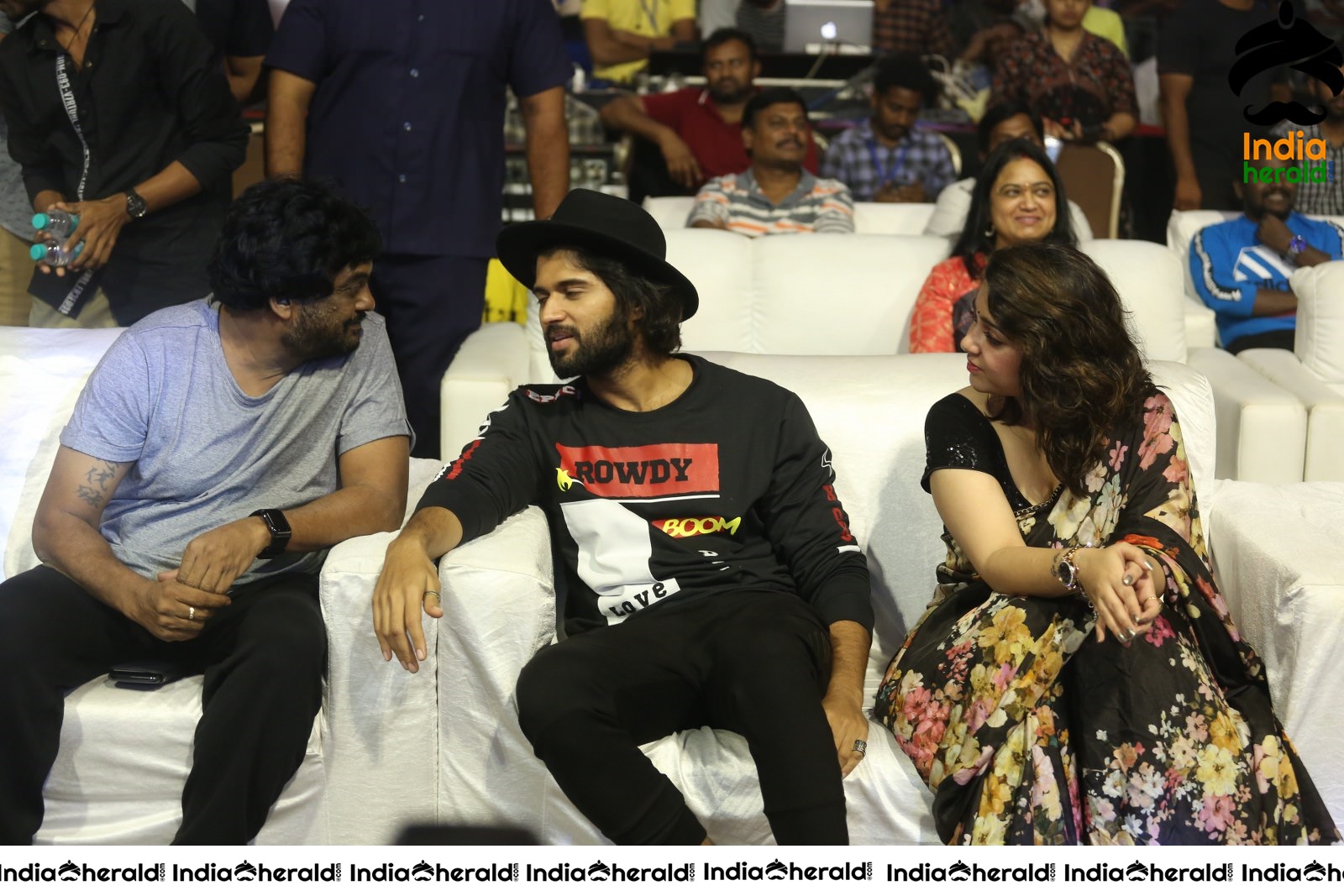 Actor Vijay Deverakonda and Director Puri Jagannadh Share a lighter moment with Charmee