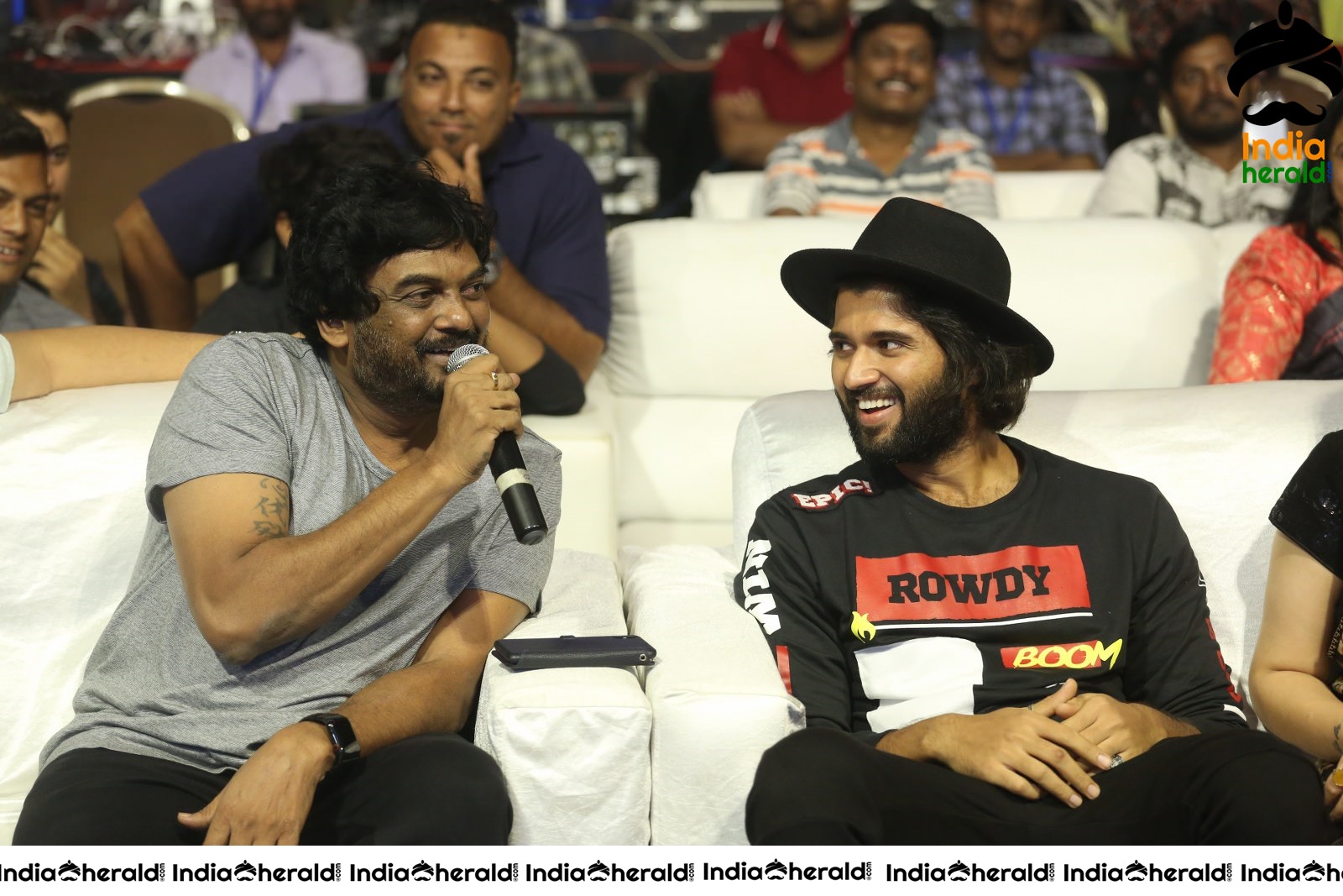 Actor Vijay Deverakonda and Director Puri Jagannadh Share a lighter moment with Charmee