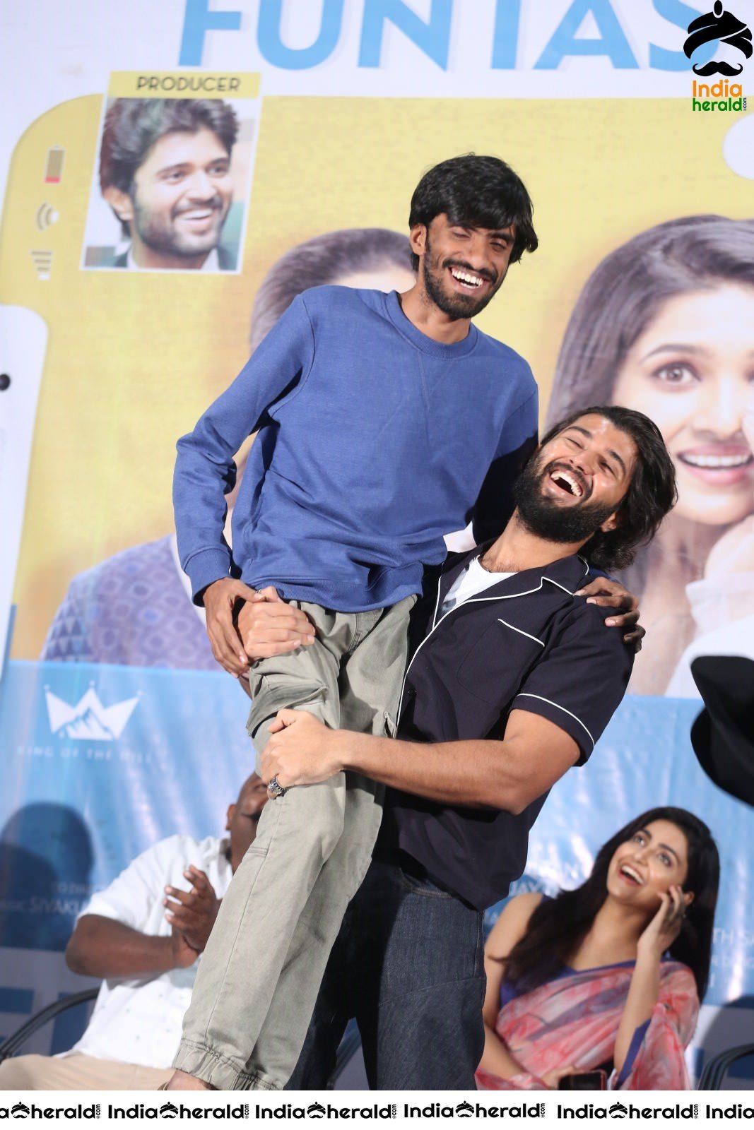 Actor Vijay Deverakonda Carries Assistant Director Arjun Krishna in Joy