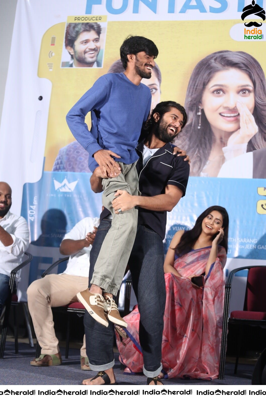 Actor Vijay Deverakonda Carries Assistant Director Arjun Krishna in Joy