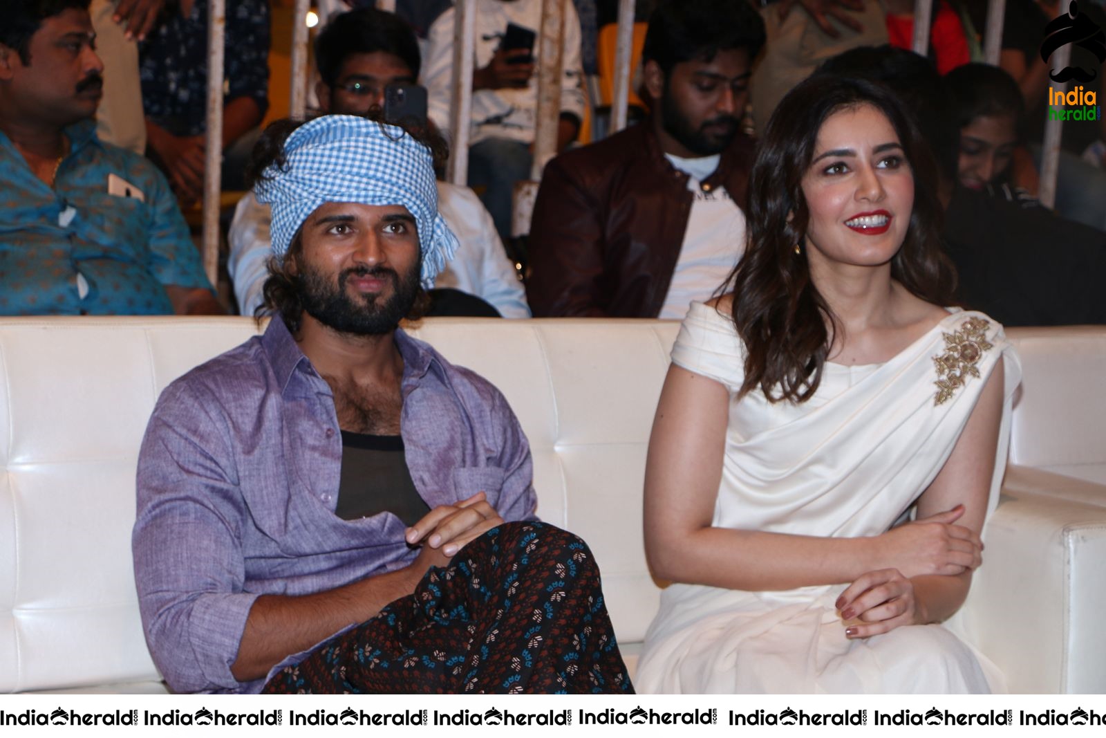 Actor Vijay Deverakonda has a Chit Chat with Raashi Khanna during WFL event at Vizag