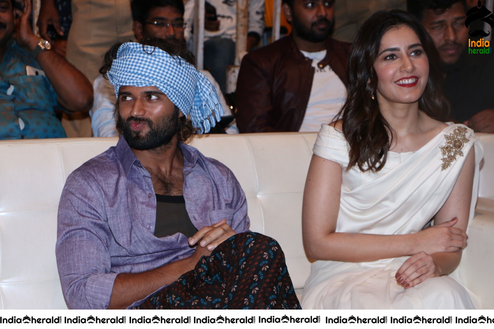 Actor Vijay Deverakonda has a Chit Chat with Raashi Khanna during WFL event at Vizag