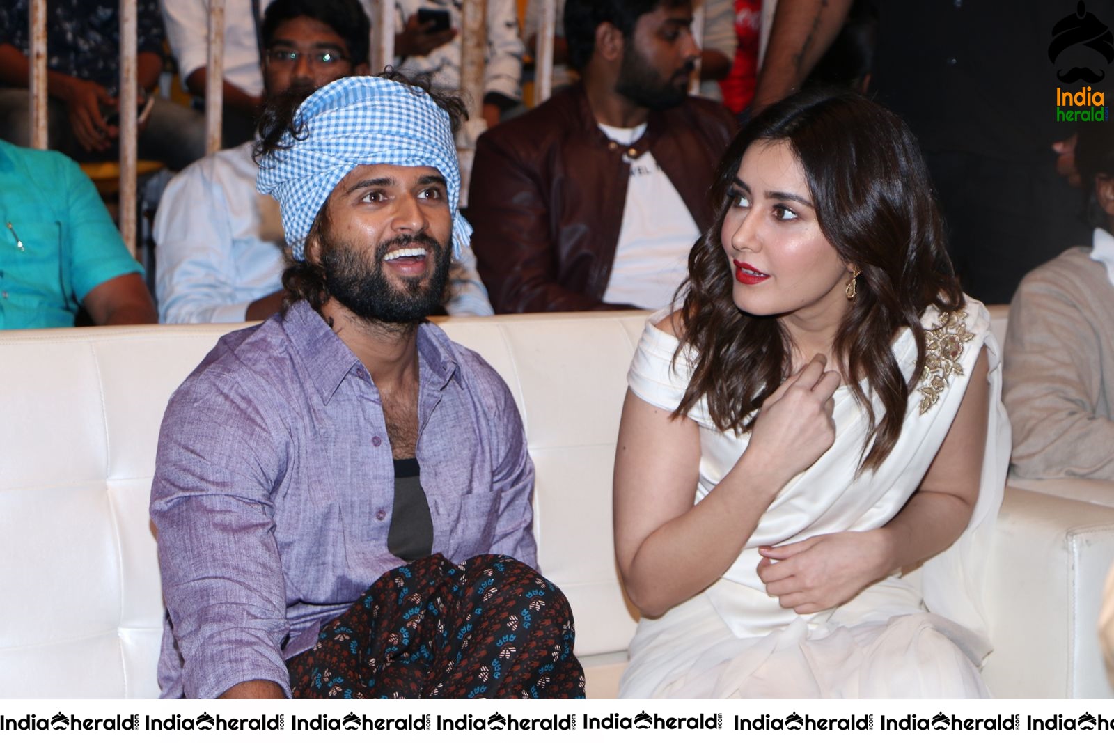 Actor Vijay Deverakonda has a Chit Chat with Raashi Khanna during WFL event at Vizag