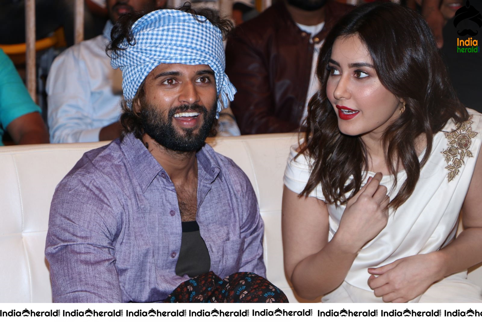 Actor Vijay Deverakonda has a Chit Chat with Raashi Khanna during WFL event at Vizag