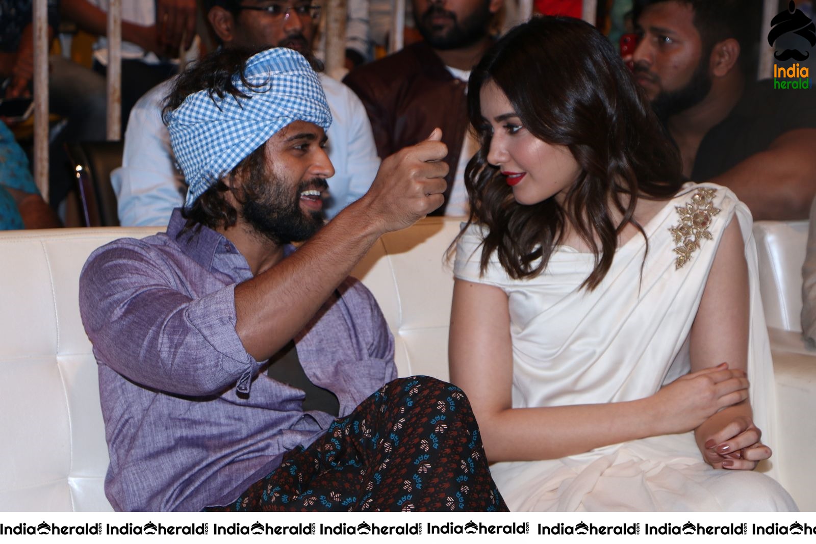 Actor Vijay Deverakonda has a Chit Chat with Raashi Khanna during WFL event at Vizag