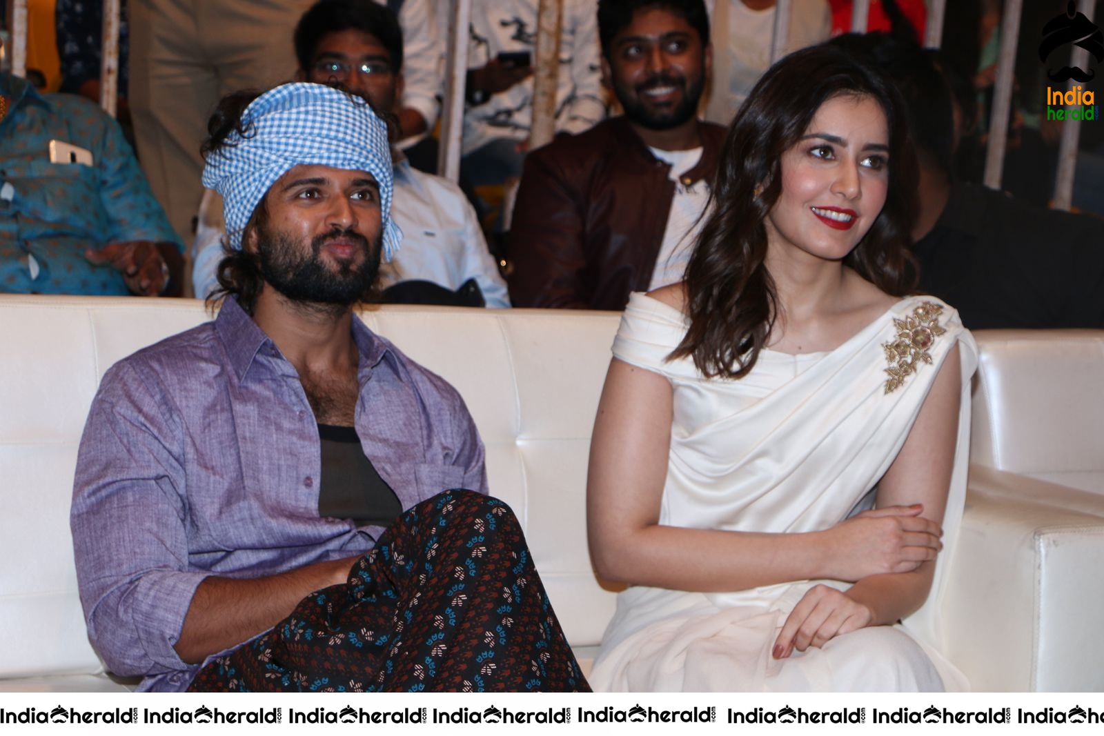 Actor Vijay Deverakonda has a Chit Chat with Raashi Khanna during WFL event at Vizag