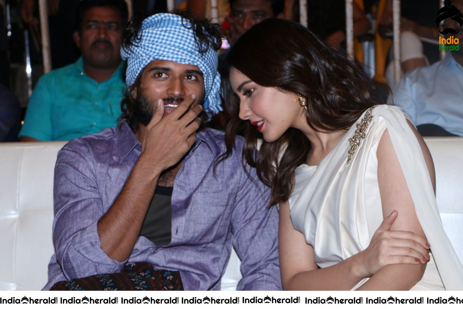 Actor Vijay Deverakonda has a Chit Chat with Raashi Khanna during WFL event at Vizag