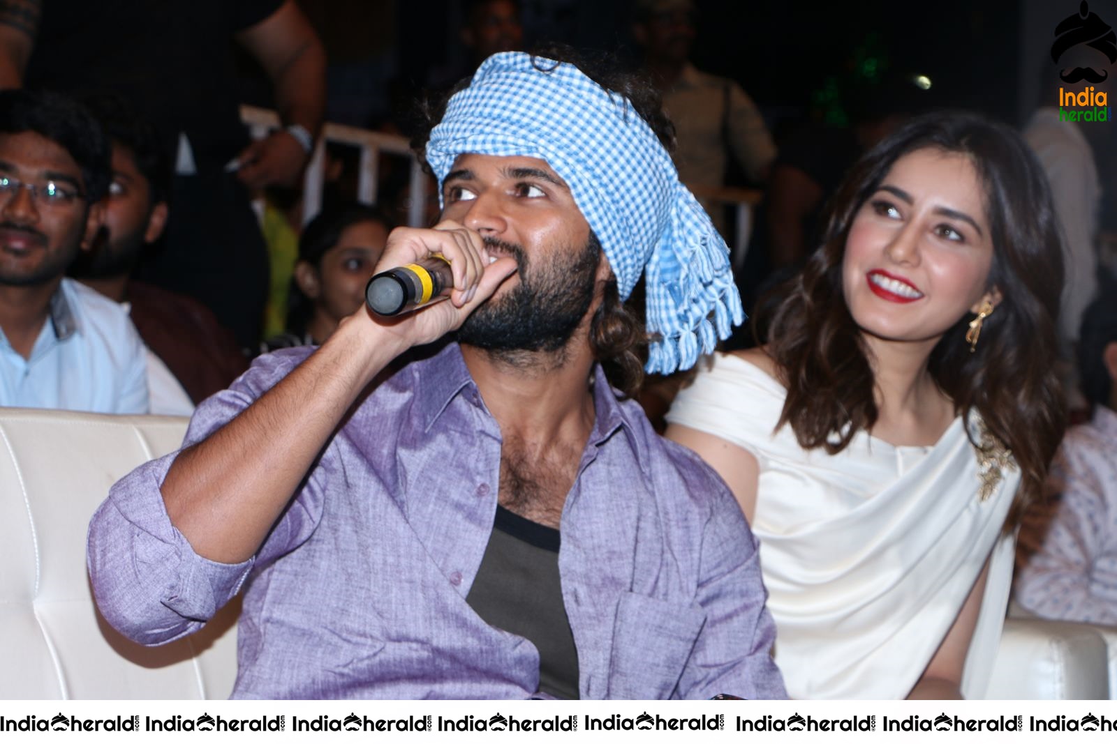 Actor Vijay Deverakonda has a Chit Chat with Raashi Khanna during WFL event at Vizag