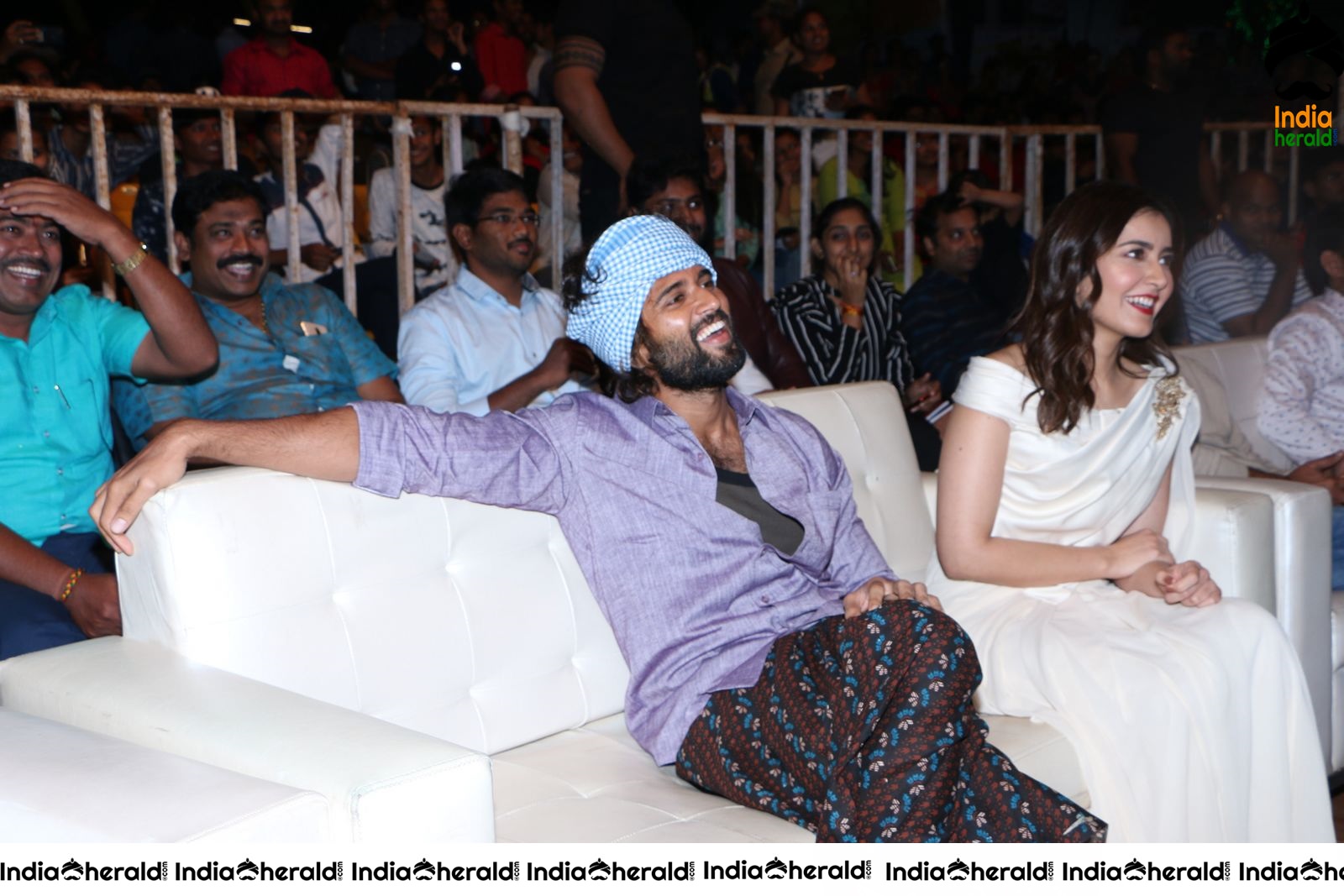 Actor Vijay Deverakonda has a Chit Chat with Raashi Khanna during WFL event at Vizag