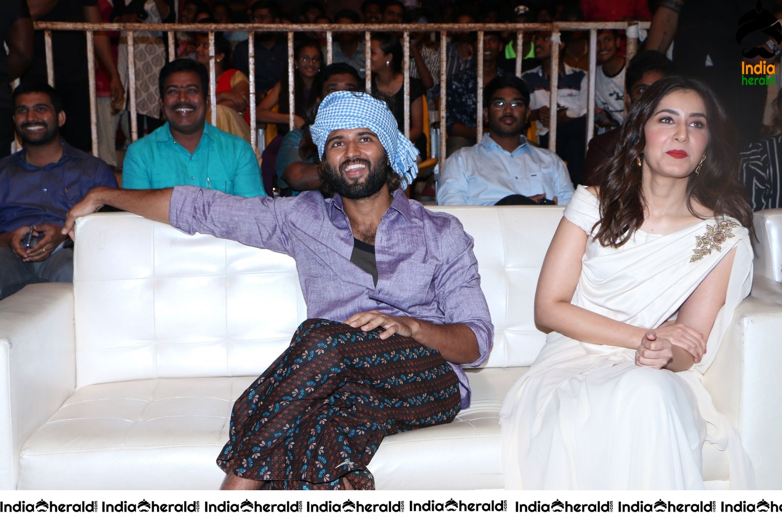Actor Vijay Deverakonda has a Chit Chat with Raashi Khanna during WFL event at Vizag