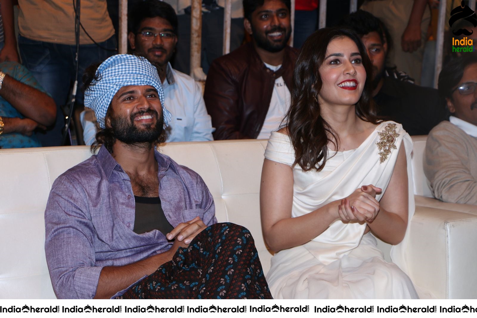 Actor Vijay Deverakonda has a Chit Chat with Raashi Khanna during WFL event at Vizag