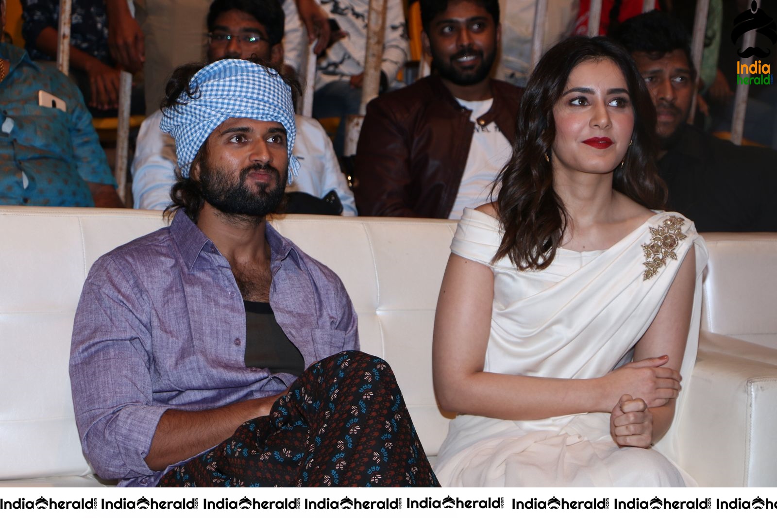 Actor Vijay Deverakonda has a Chit Chat with Raashi Khanna during WFL event at Vizag