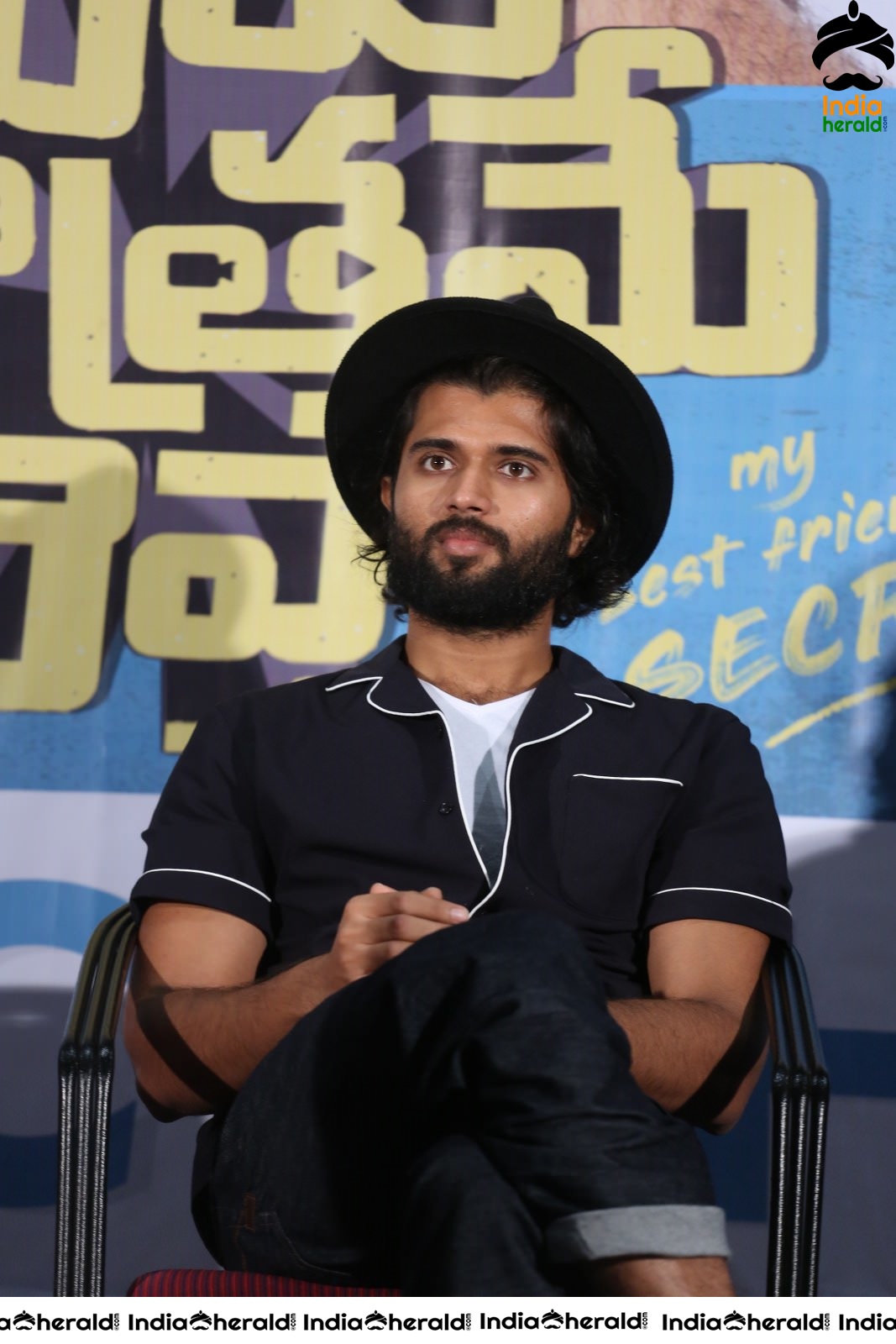 Actor Vijay Deverakonda Latest Stills during the MMC Success Meet Set 1