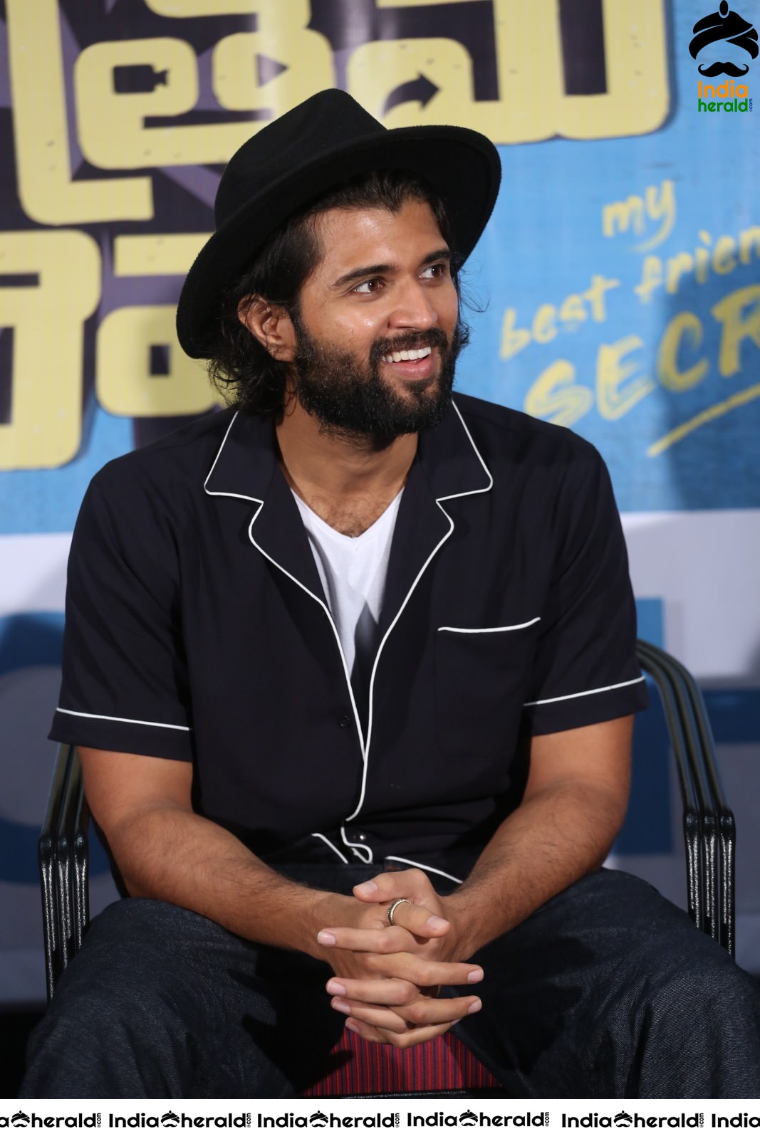 Actor Vijay Deverakonda Latest Stills during the MMC Success Meet Set 1