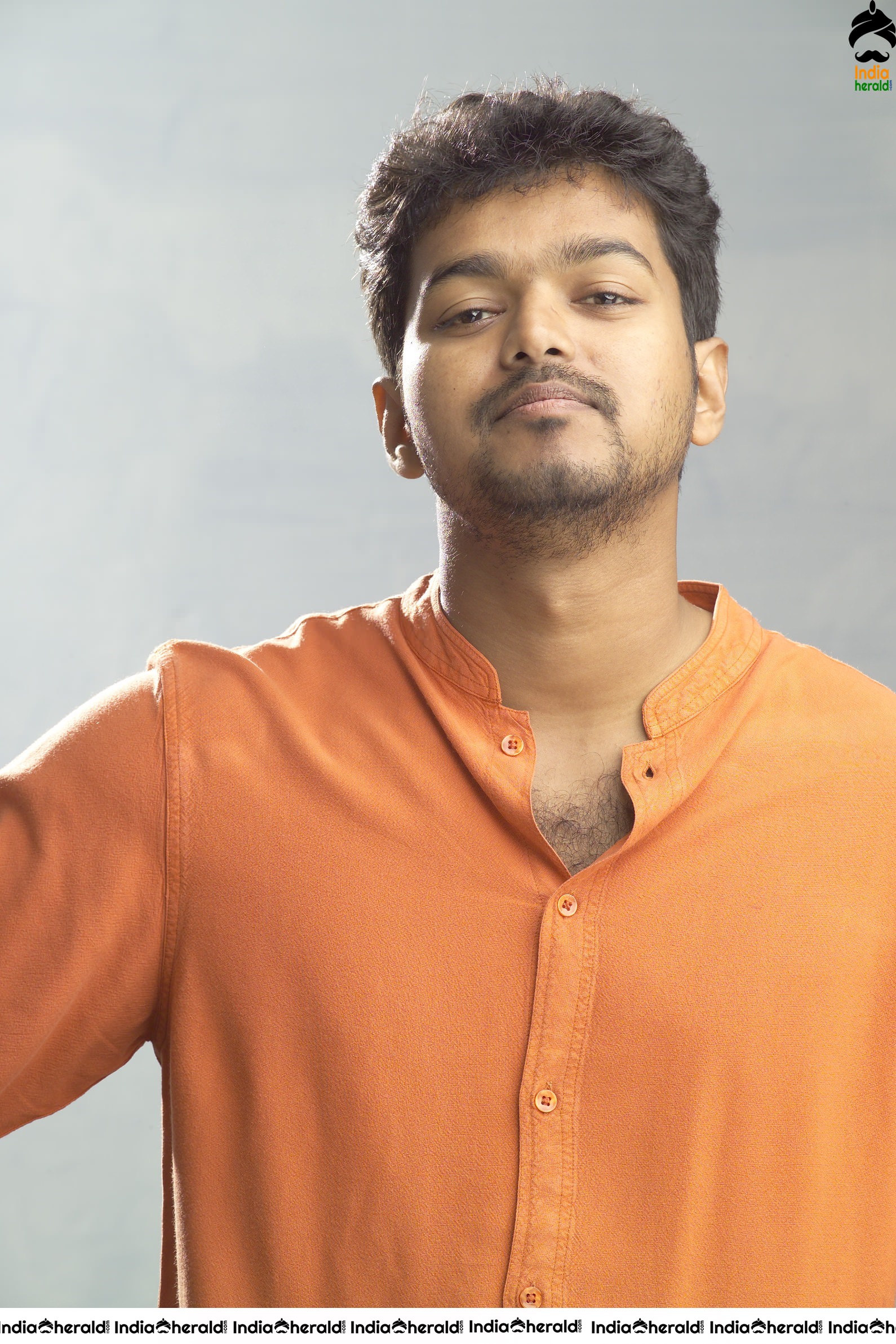 Actor Vijay Unseen Cute Photoshoot Stills in Orange Tee