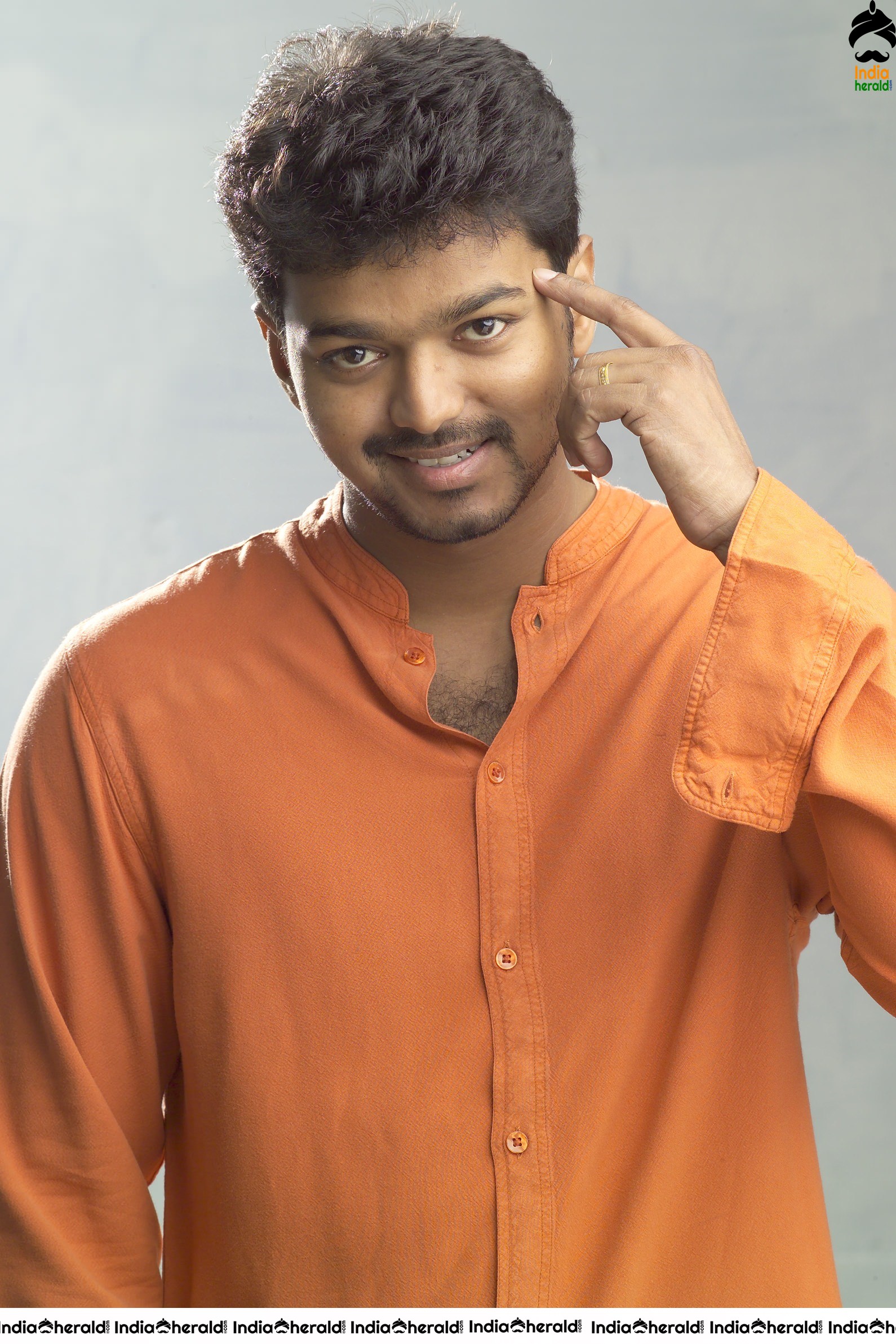 Actor Vijay Unseen Cute Photoshoot Stills in Orange Tee