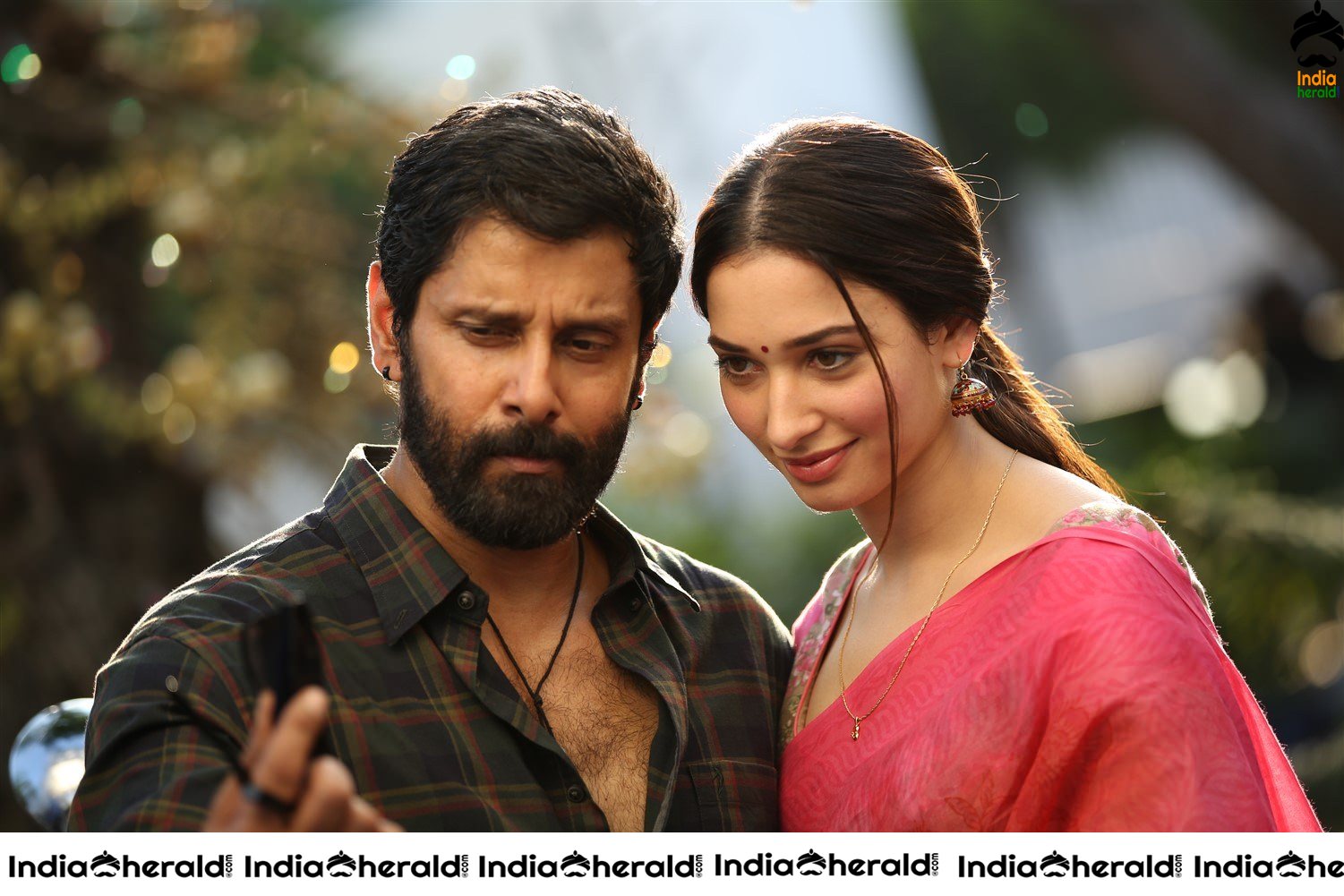 Actor Vikram Photos with Hot Tamanna from the movie Sketch Set 2