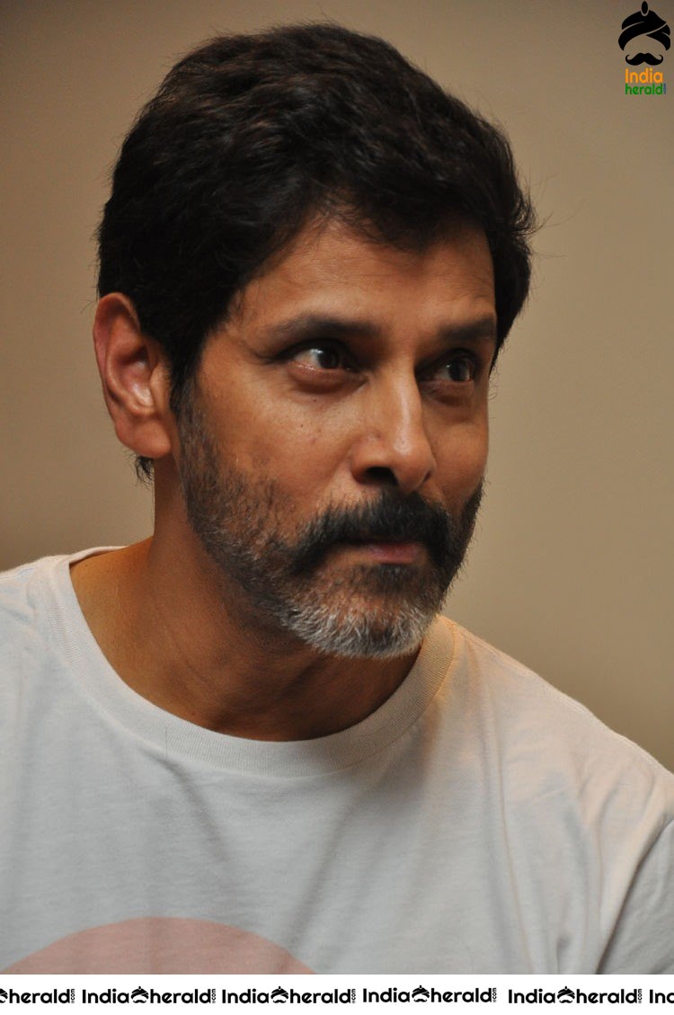 Actor Vikram Stylish Photos with Salt and Pepper Beard