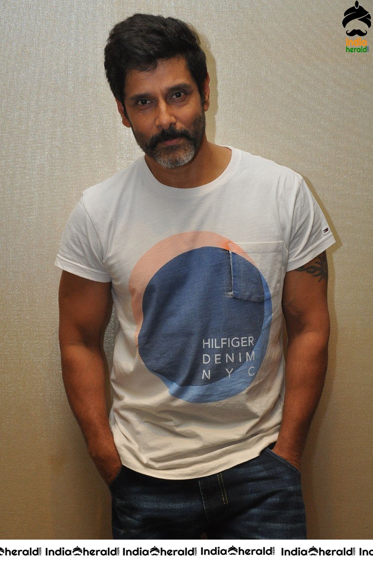 Actor Vikram Stylish Photos with Salt and Pepper Beard