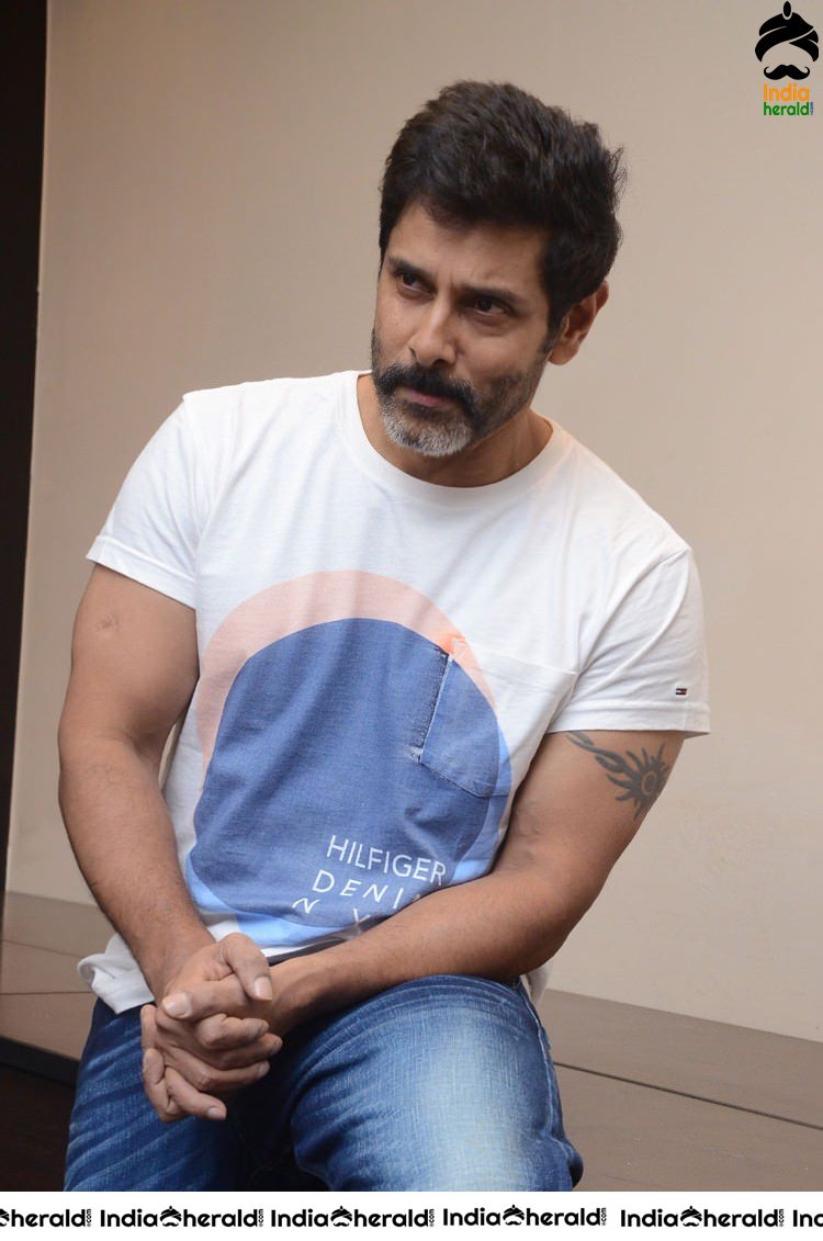 Actor Vikram Stylish Photos with Salt and Pepper Beard