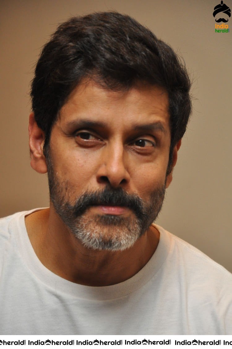 Actor Vikram Stylish Photos with Salt and Pepper Beard