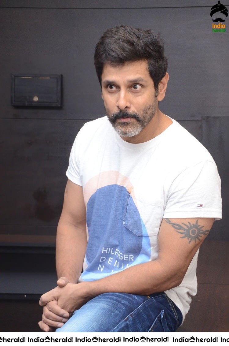 Actor Vikram Stylish Photos with Salt and Pepper Beard