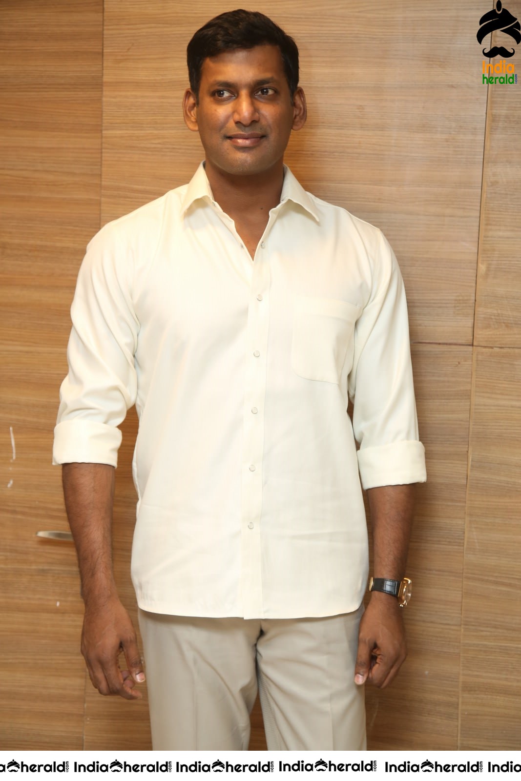 Actor Vishal Looking Smart and Handsome in White Attire