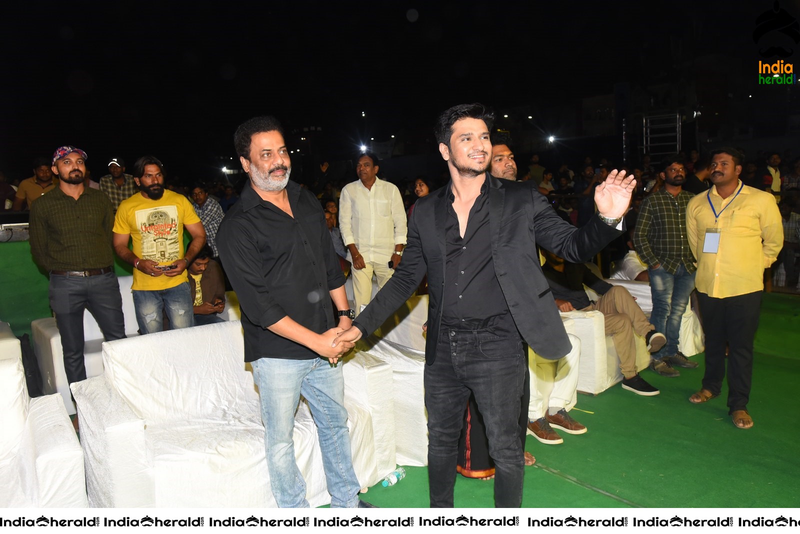 Actors discuss and have a lighter moment at Arjun Suravaram Pre Release Event Set 1