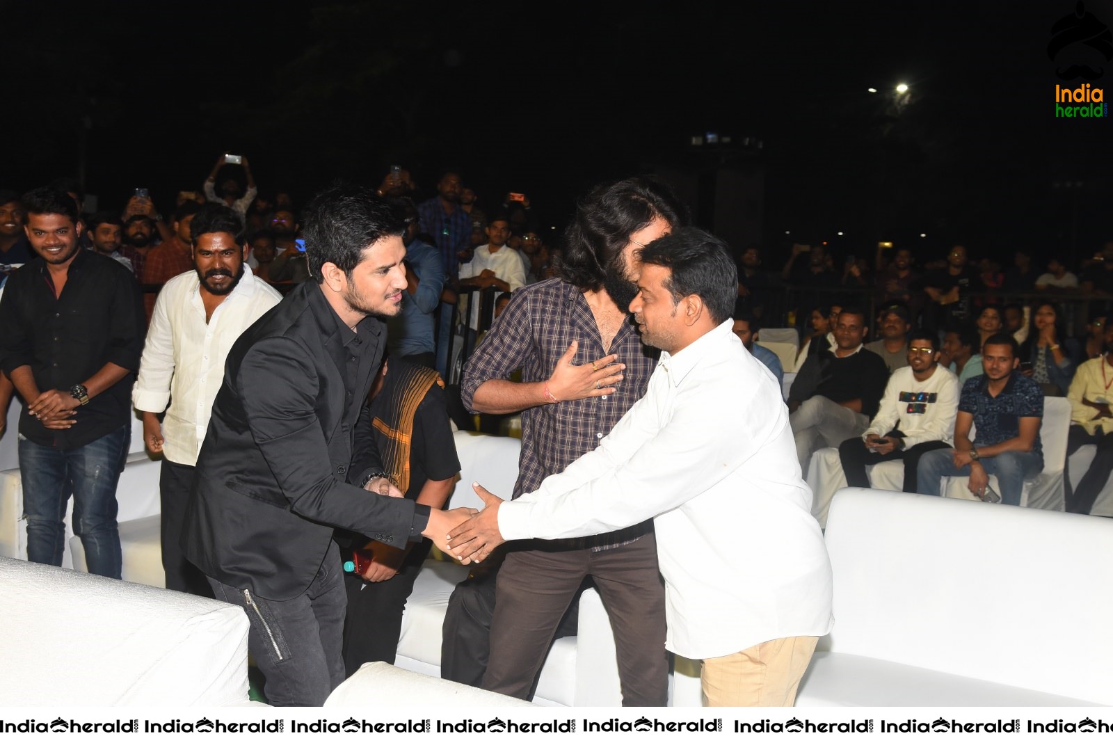 Actors discuss and have a lighter moment at Arjun Suravaram Pre Release Event Set 1