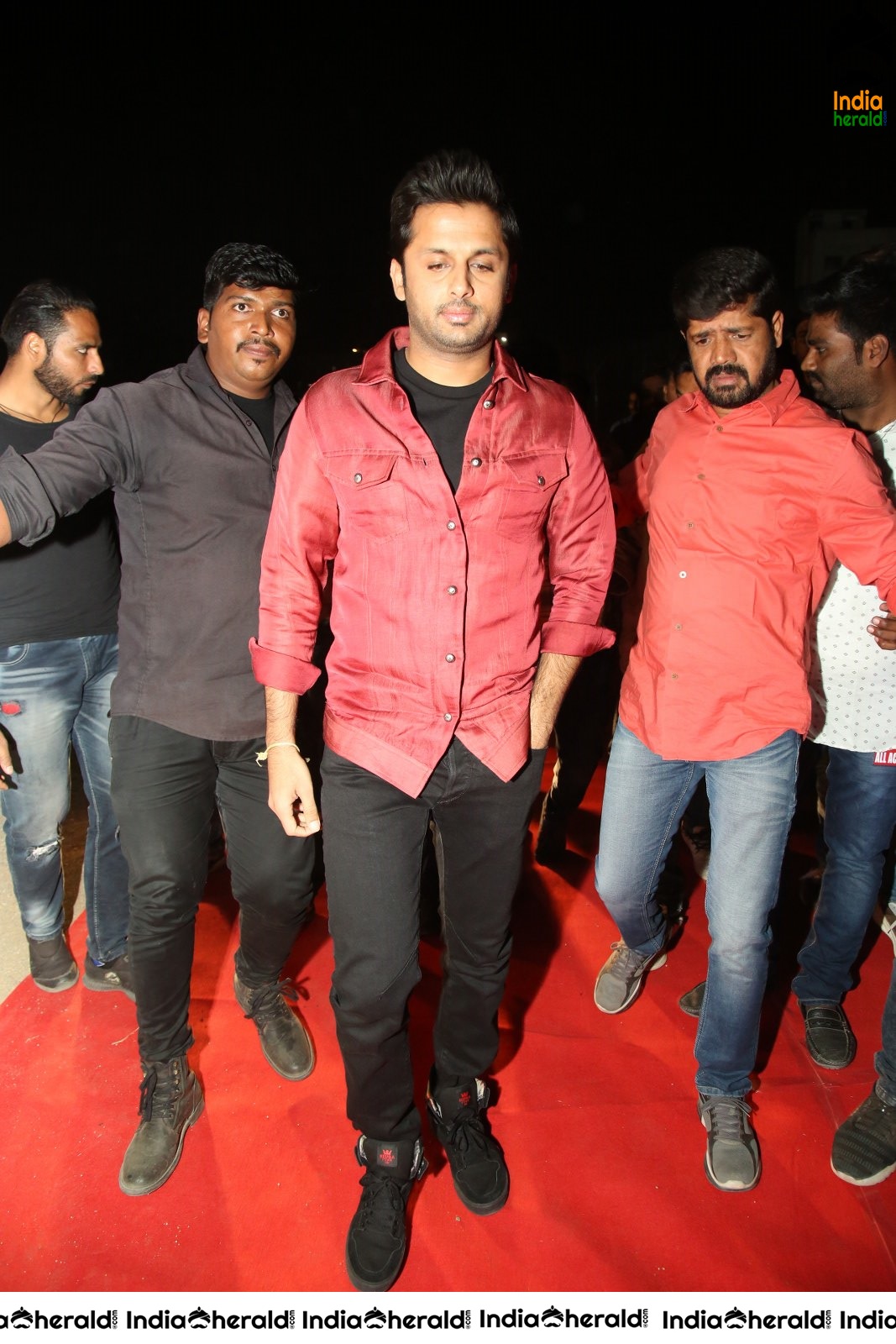 Actors entering at Bheeshma Pre Release Event