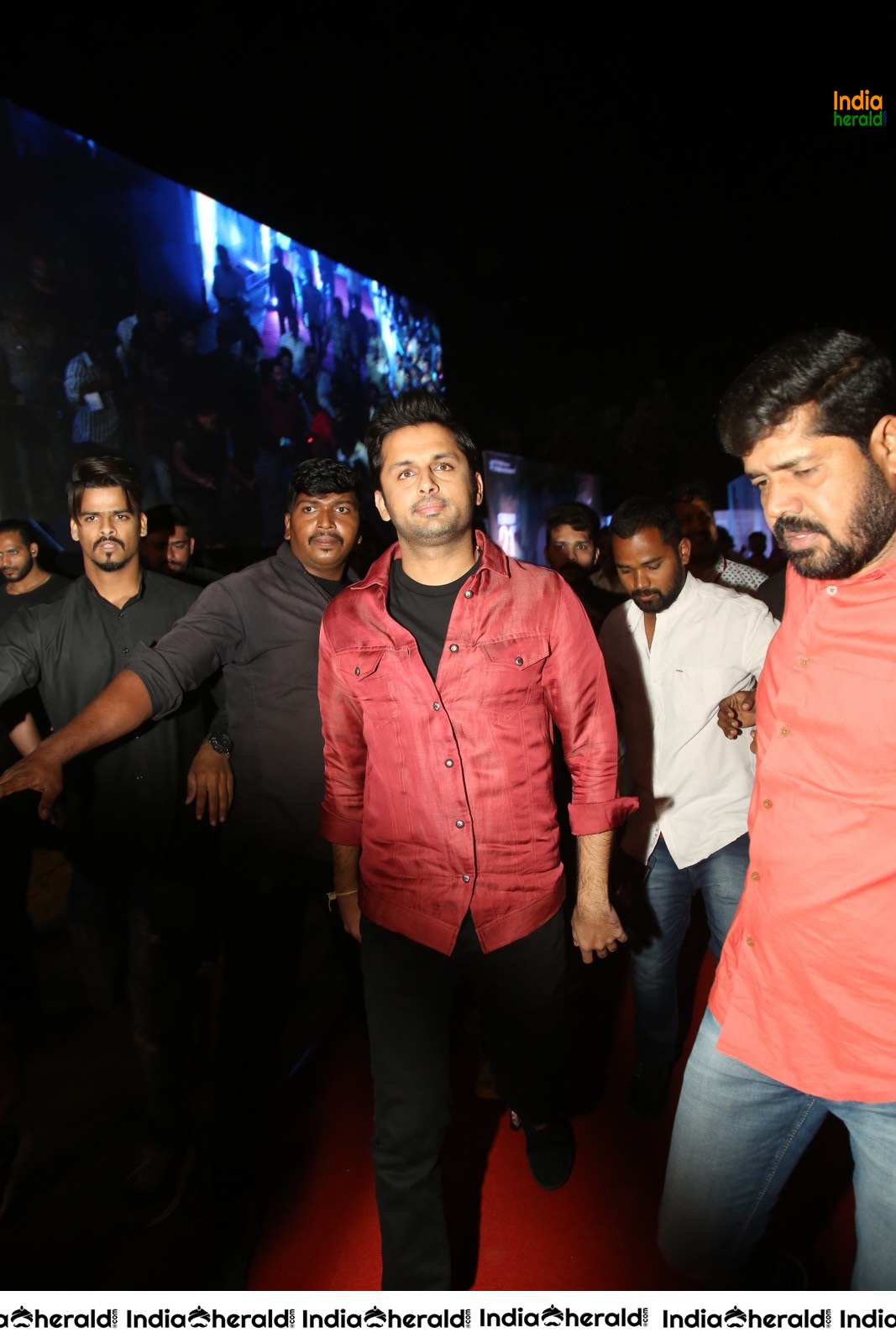 Actors entering at Bheeshma Pre Release Event