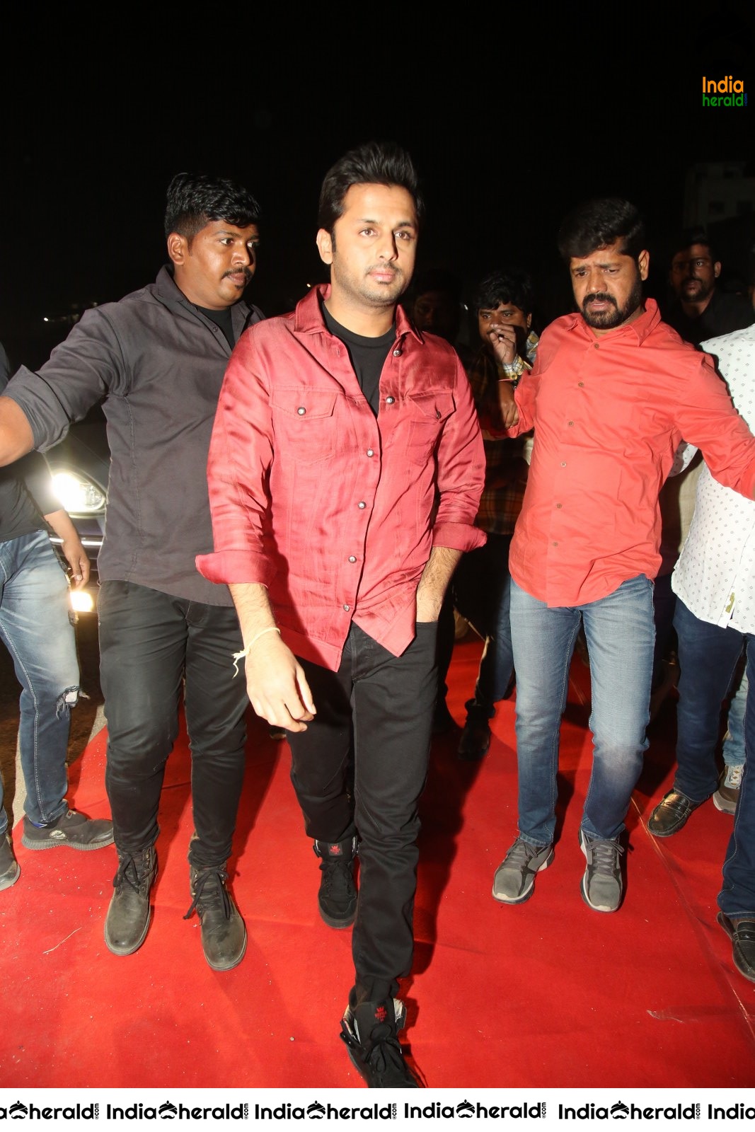 Actors entering at Bheeshma Pre Release Event