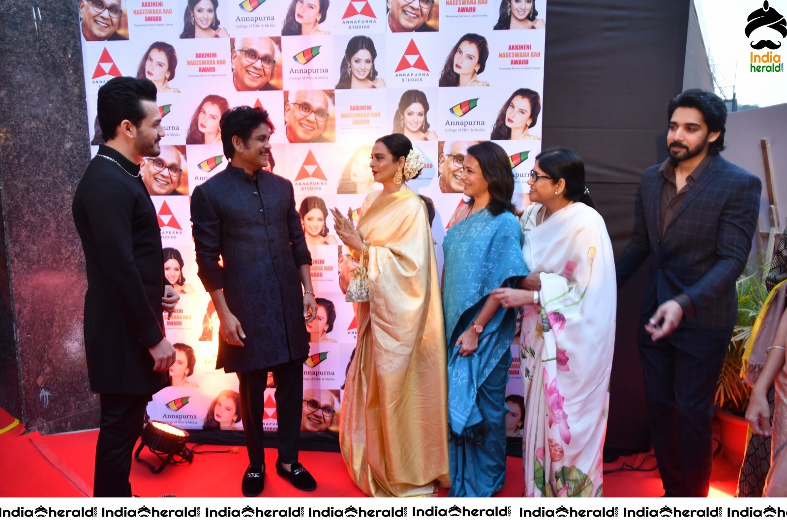 Actors Group Photos at ANR Awards Red Carpet Set 2