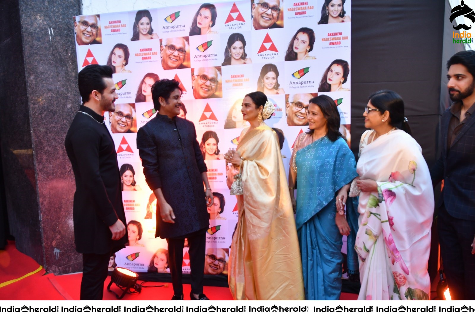 Actors Group Photos at ANR Awards Red Carpet Set 2