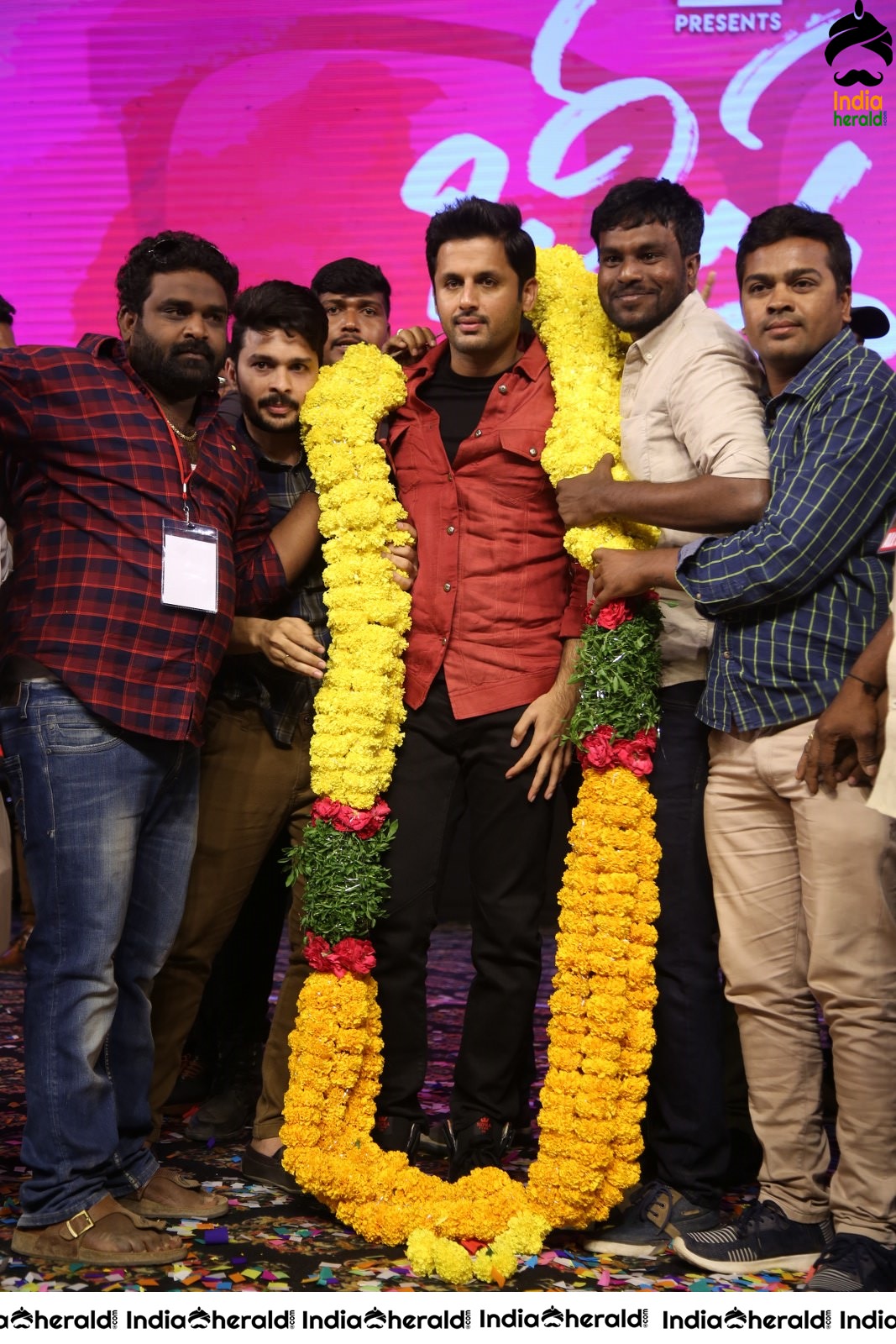 Actors Group Photos at Bheeshma Pre Release Event