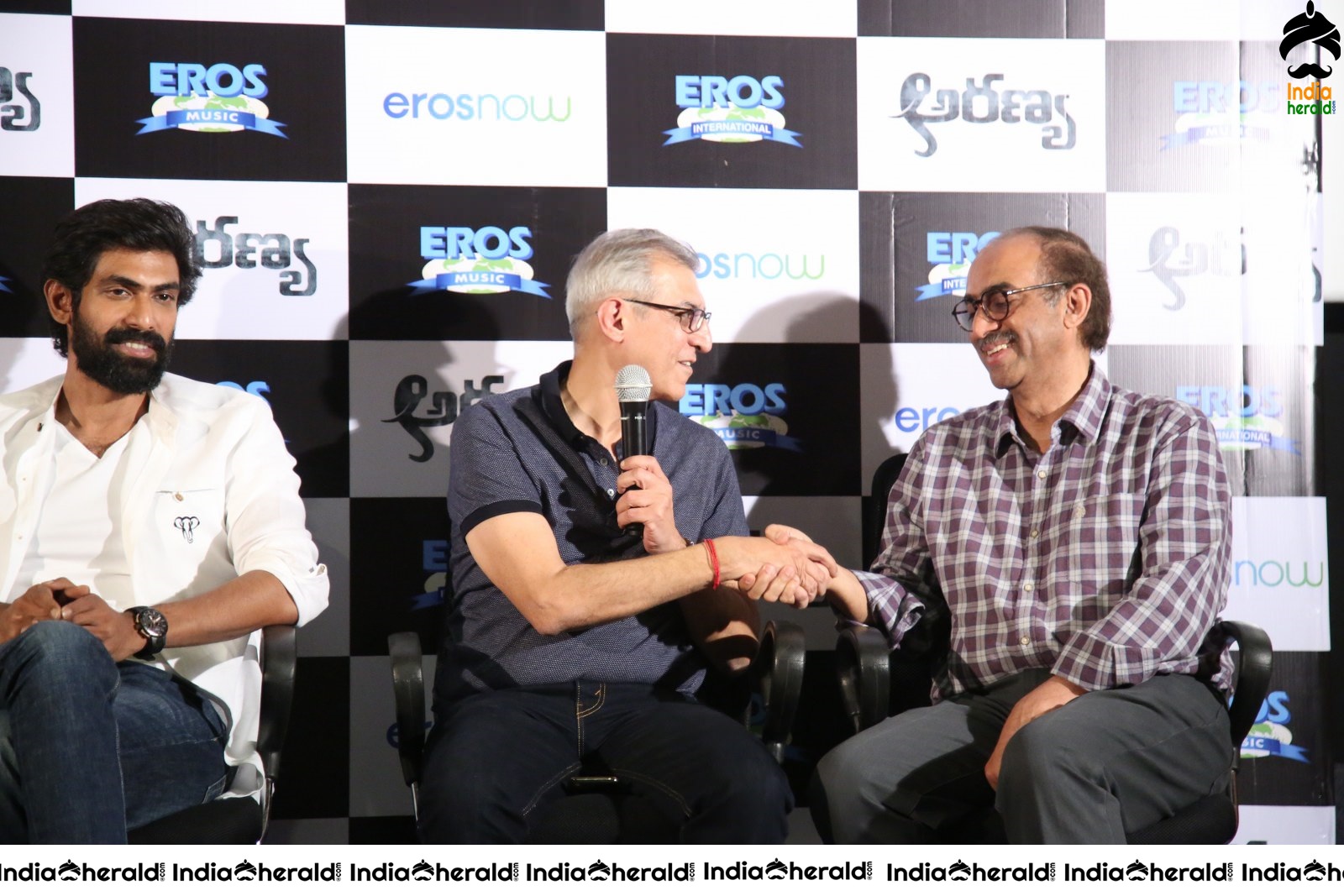 Actors Group Photos On the Stage at Aranya Teaser Launch