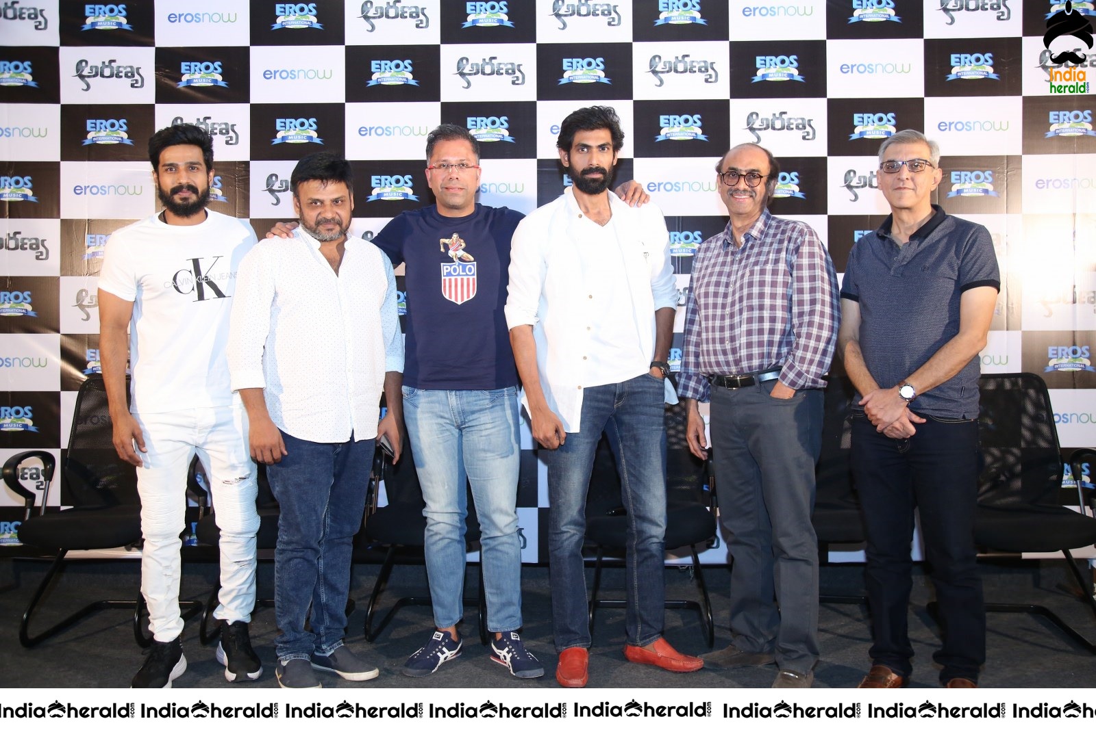 Actors Group Photos On the Stage at Aranya Teaser Launch