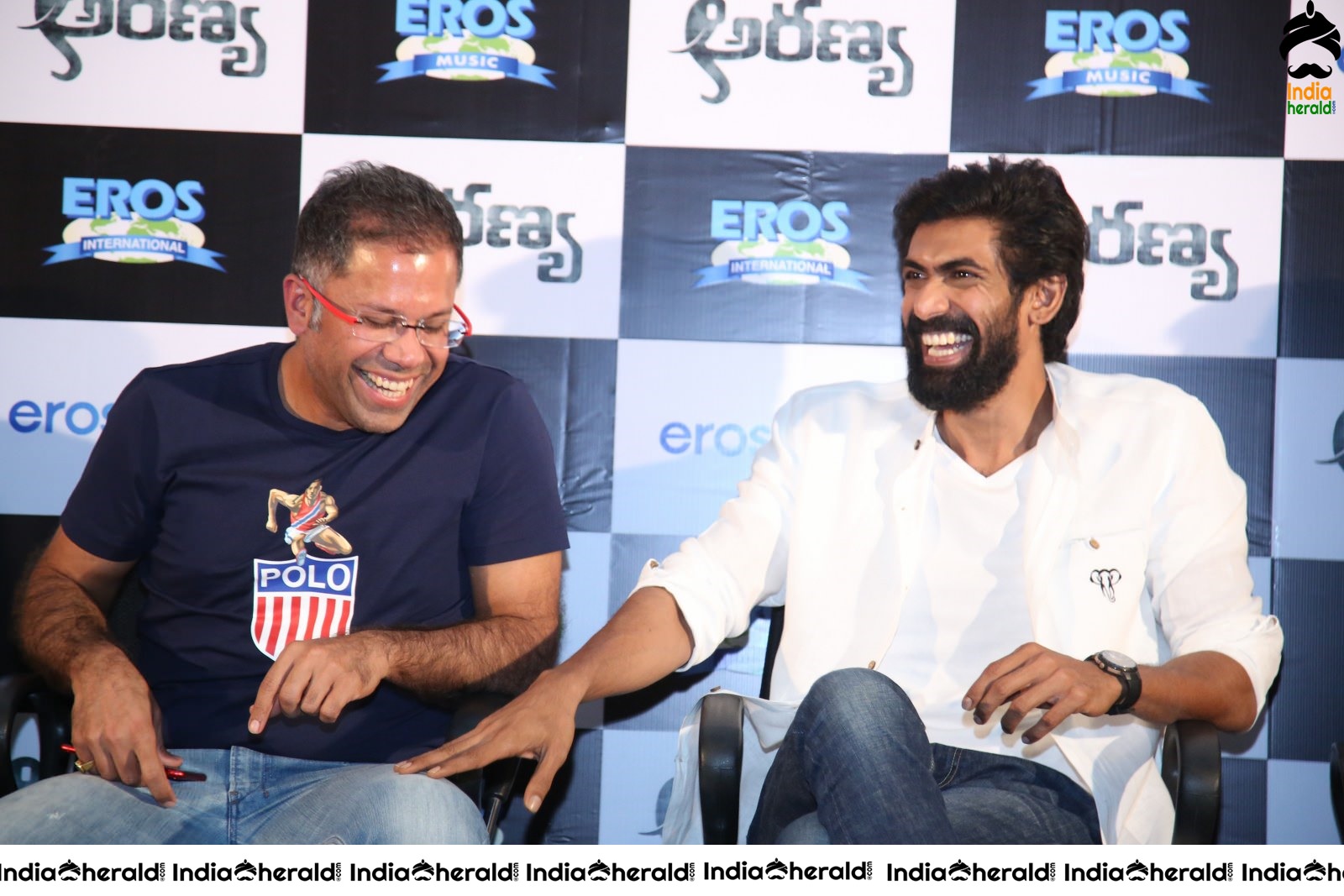 Actors Group Photos On the Stage at Aranya Teaser Launch