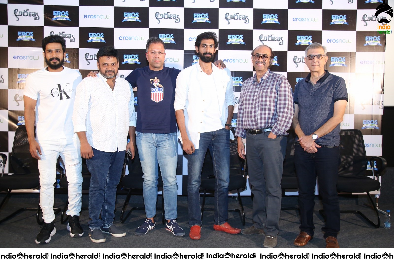 Actors Group Photos On the Stage at Aranya Teaser Launch