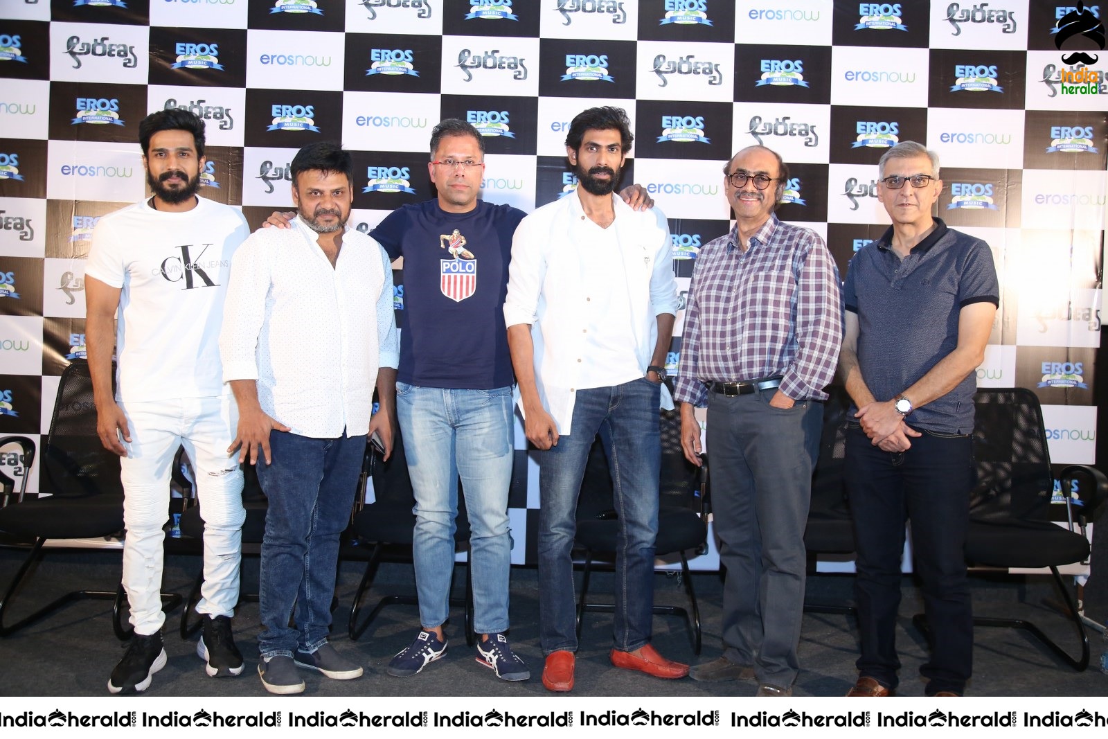 Actors Group Photos On the Stage at Aranya Teaser Launch