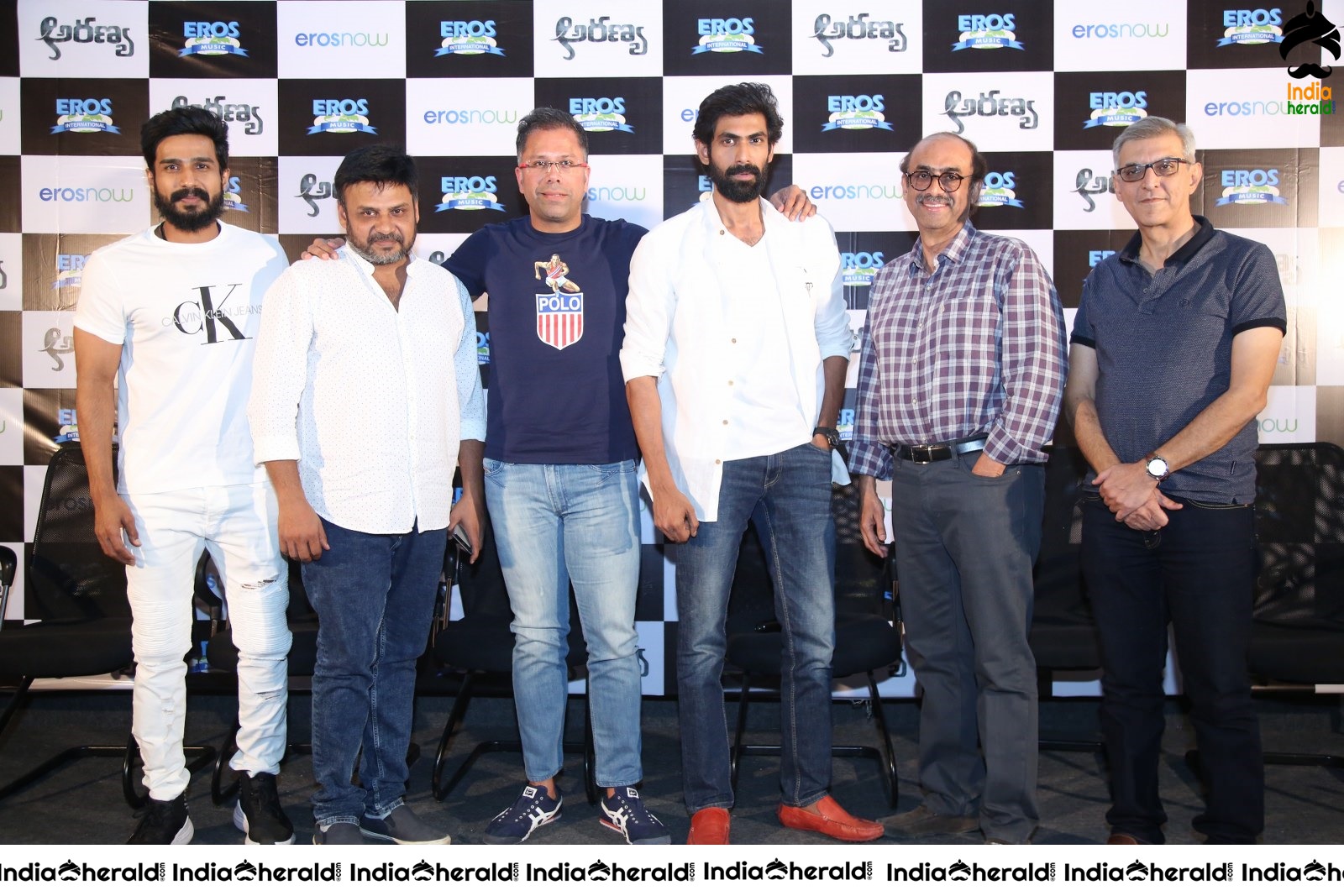 Actors Group Photos On the Stage at Aranya Teaser Launch