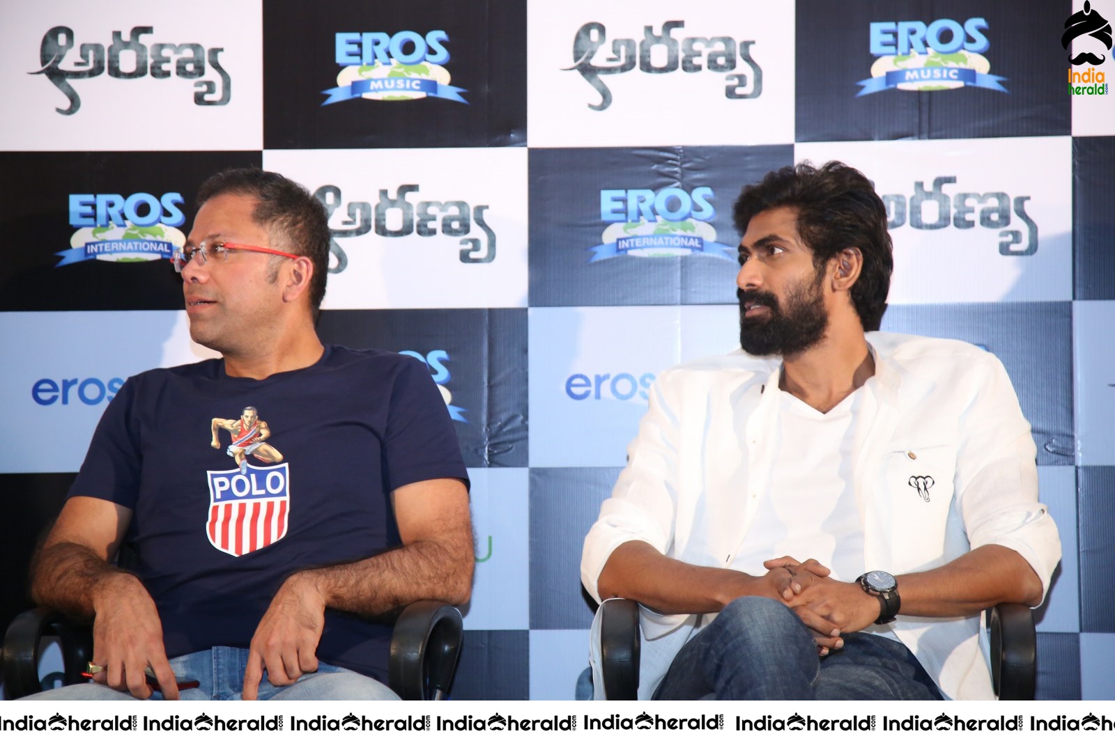 Actors Group Photos On the Stage at Aranya Teaser Launch