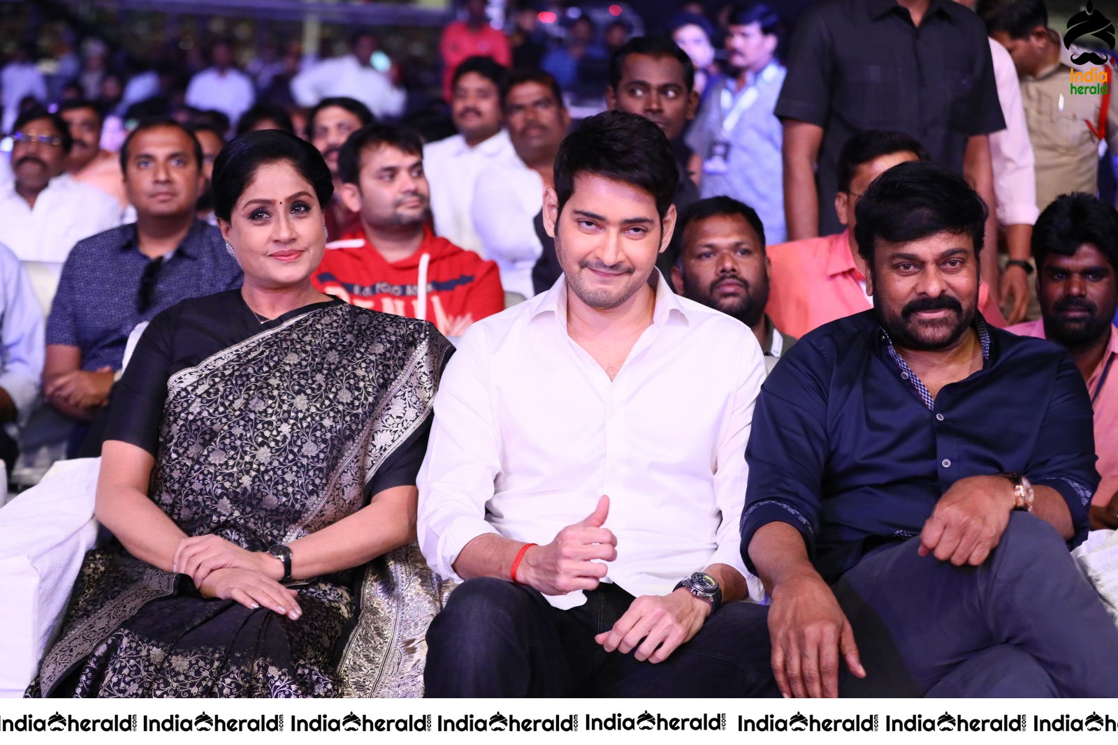 Actors Mahesh Babu seen with Chiru and Vijayashanthi together