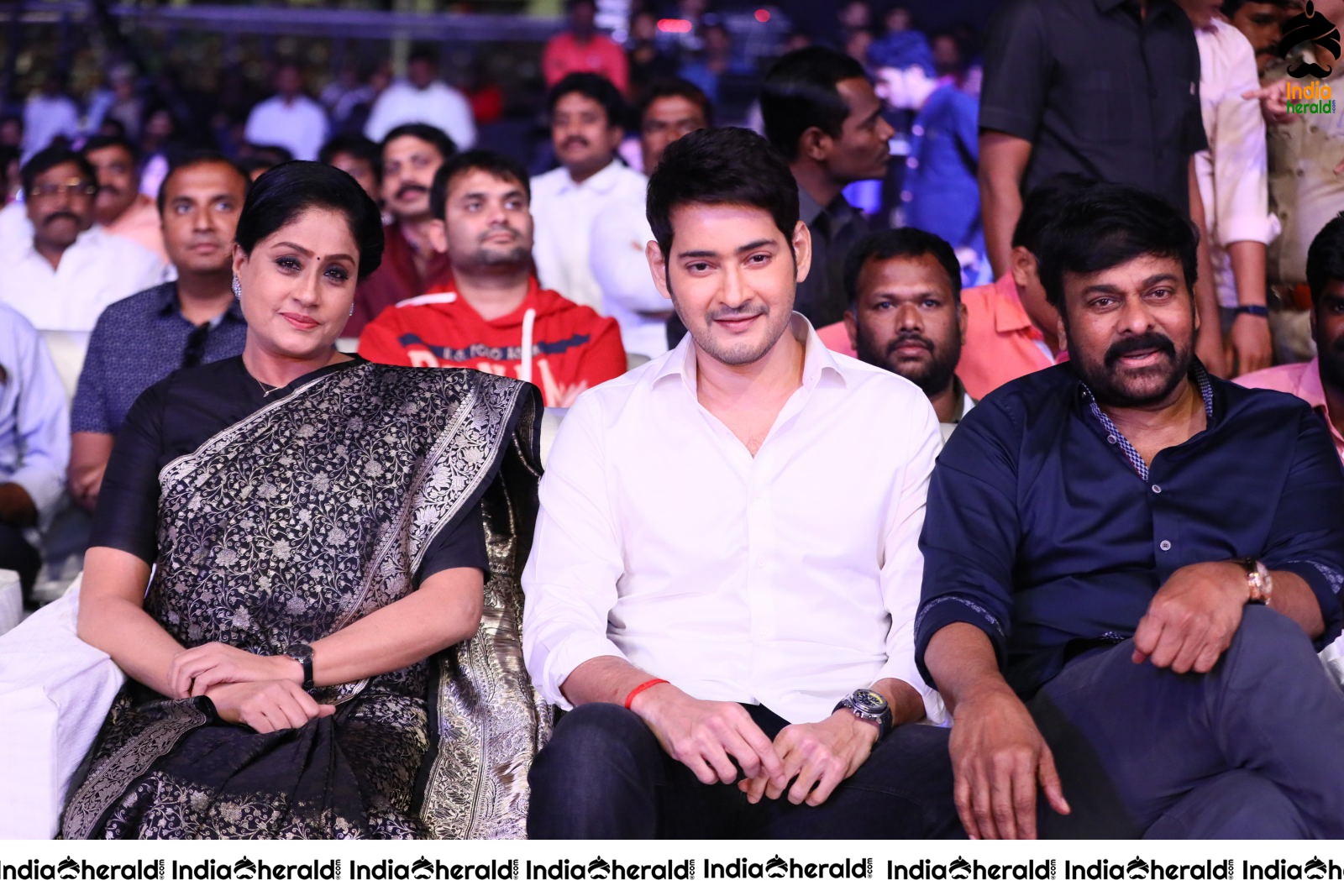 Actors Mahesh Babu seen with Chiru and Vijayashanthi together