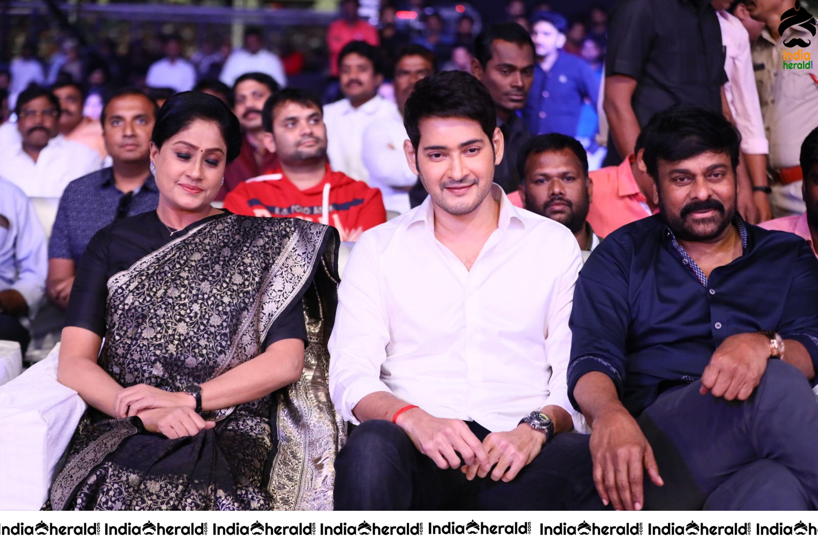 Actors Mahesh Babu seen with Chiru and Vijayashanthi together