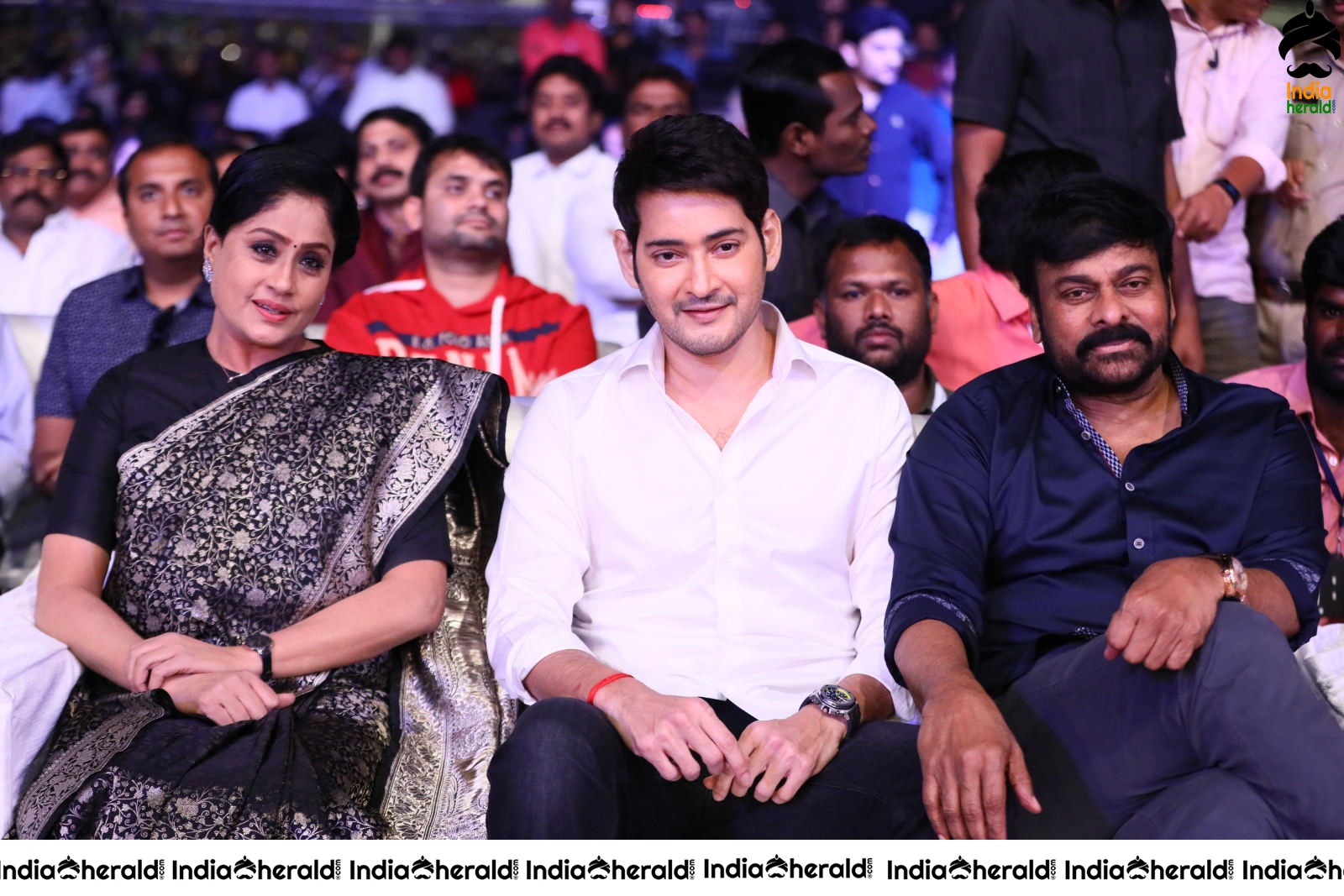 Actors Mahesh Babu seen with Chiru and Vijayashanthi together