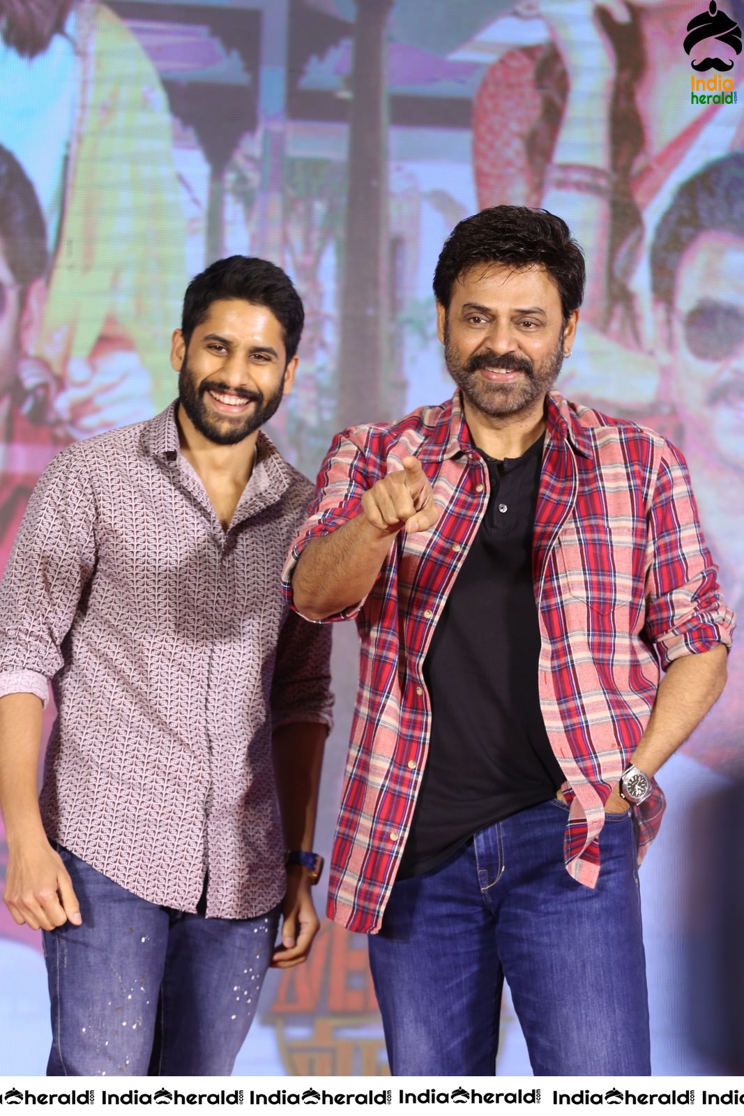 Actors Naga Chaitanya and Venkatesh Seen Together at Venky Mama Meet Set 1